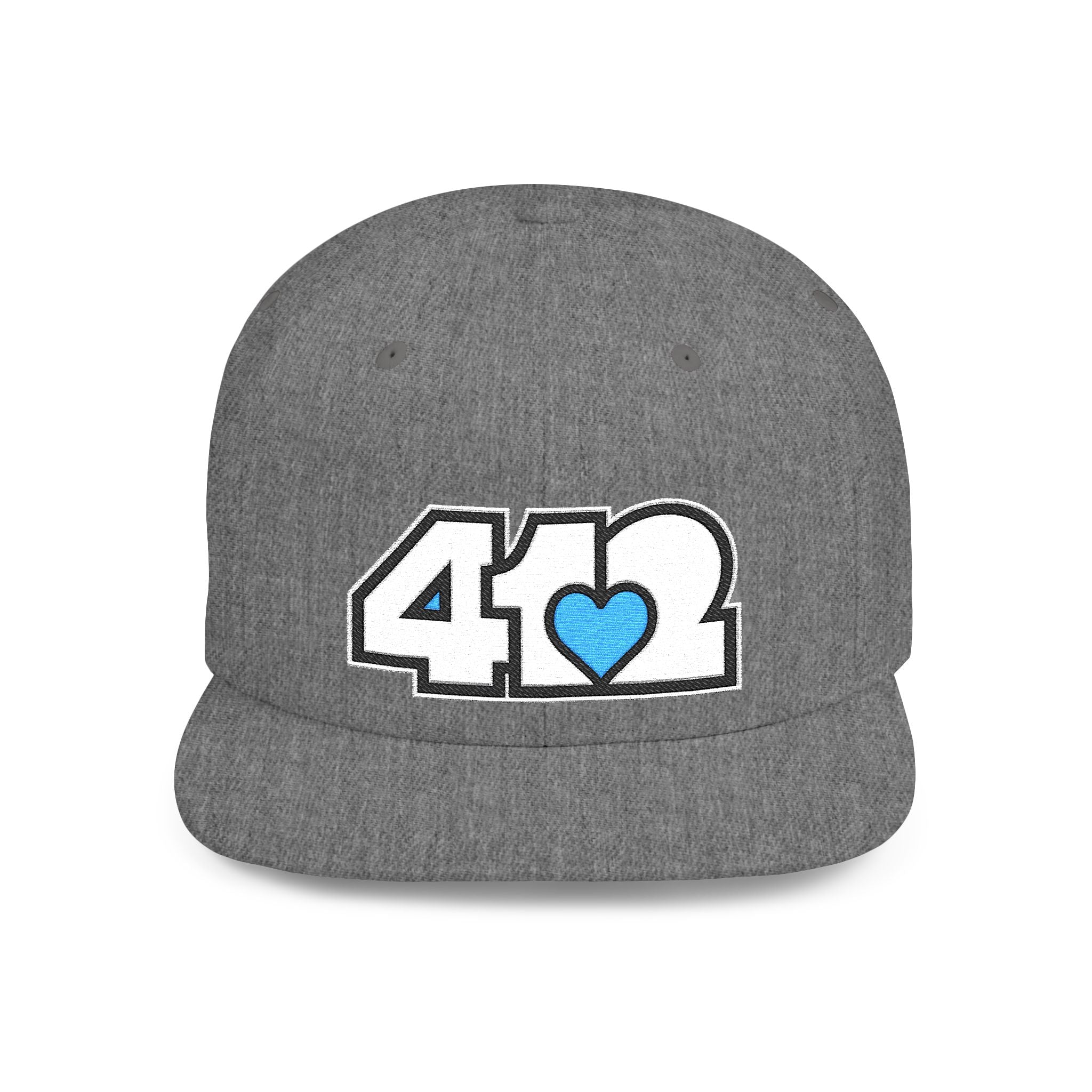 Pittsburgh 412 White & Blue Embroidered Flat Bill Snapback Hat