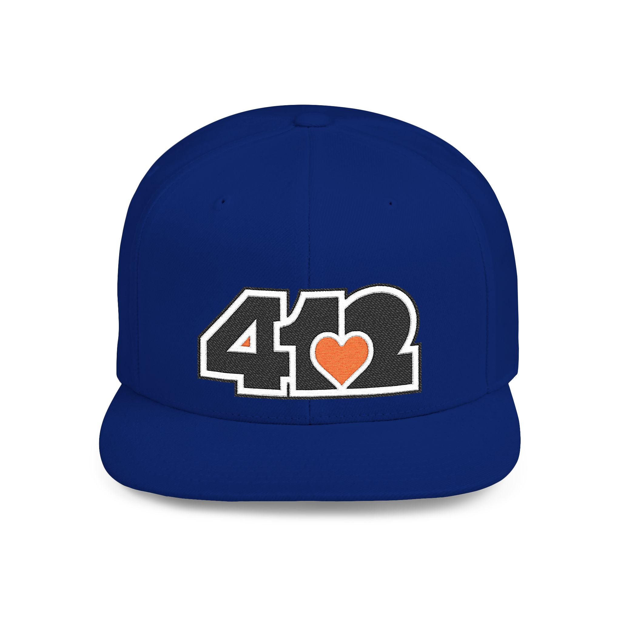 Pittsburgh 412 Black & Orange Embroidered Flat Bill Snapback Hat
