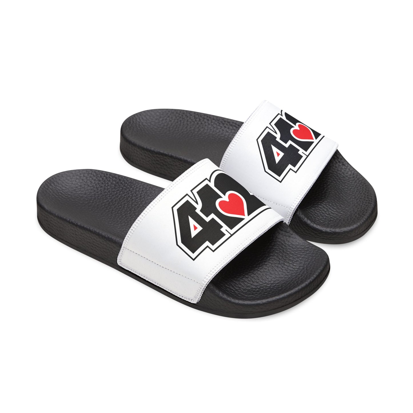 412 Men's Slides - Red Heart, White Logo