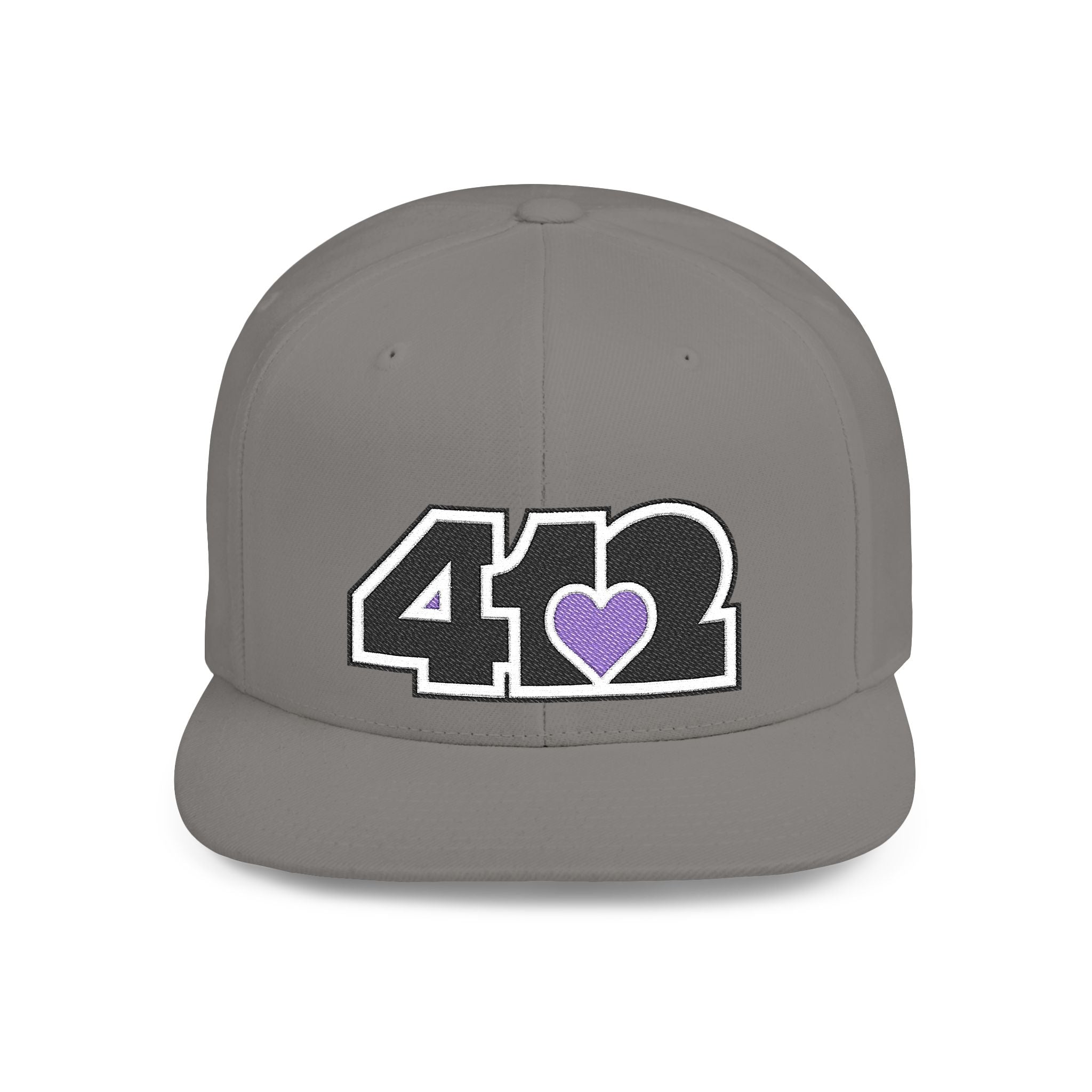 Pittsburgh 412 Black & Purple Embroidered Flat Bill Snapback Hat