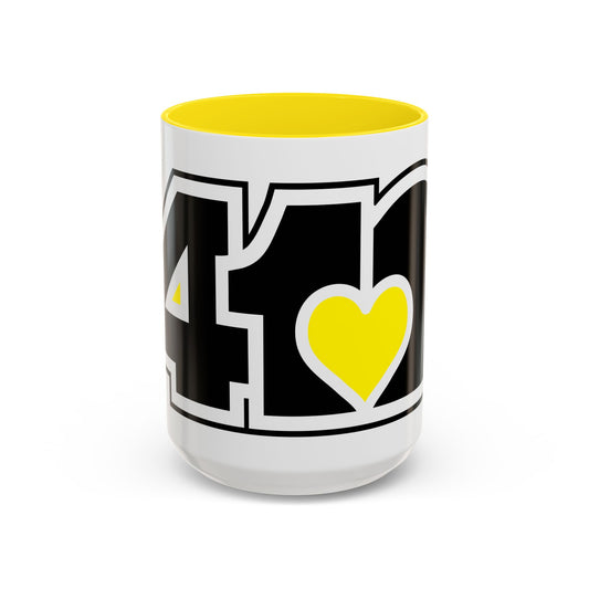 412 Collectible Mug - Yellow Heart, Black Logo