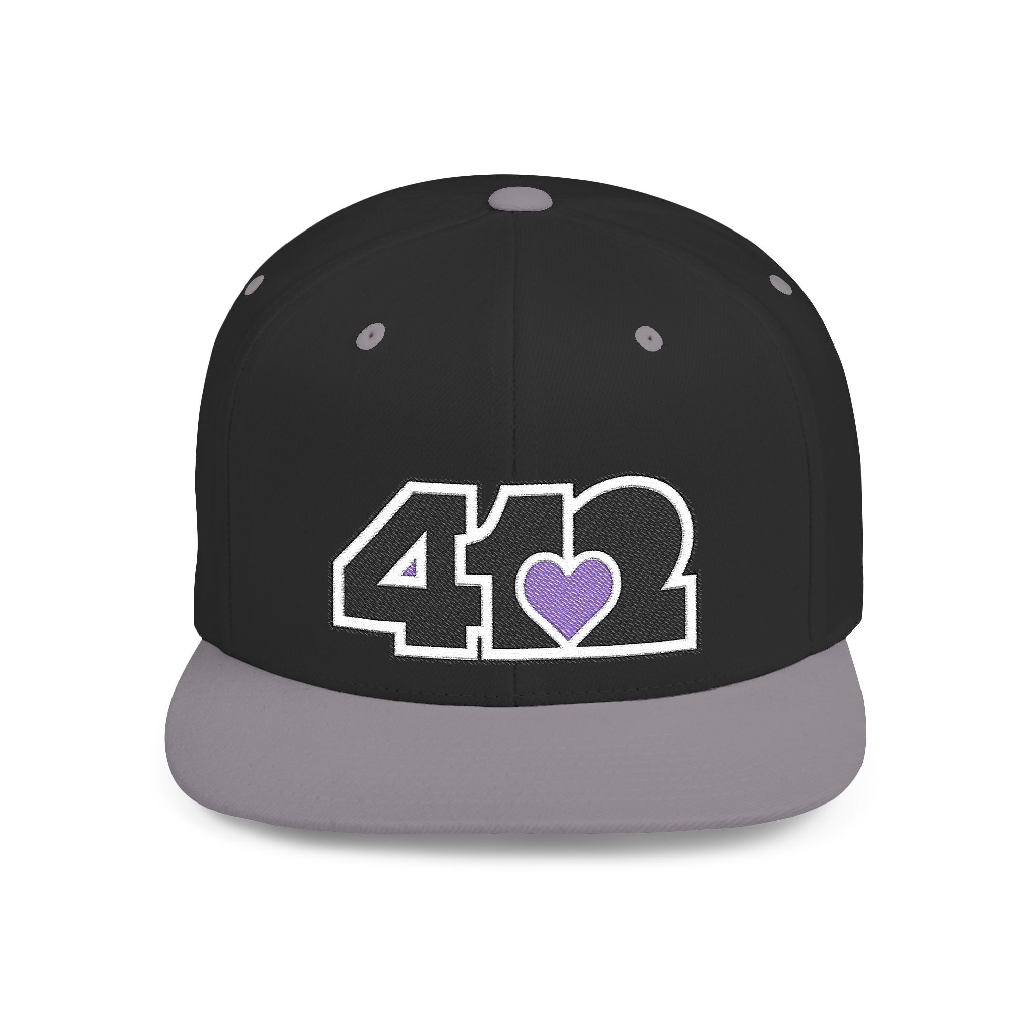Pittsburgh 412 Black & Purple Embroidered Flat Bill Snapback Hat