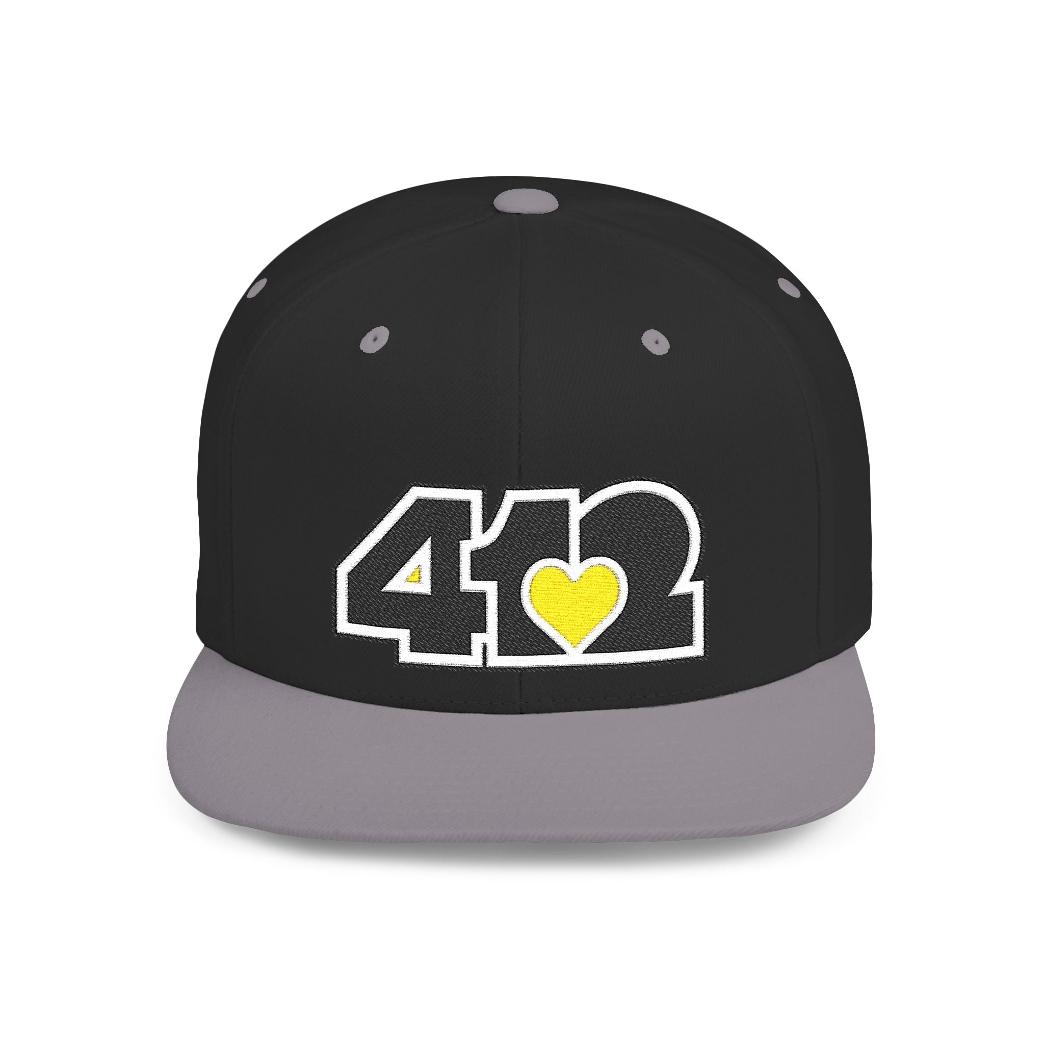 Pittsburgh 412 Black & Yellow Embroidered Flat Bill Snapback Hat