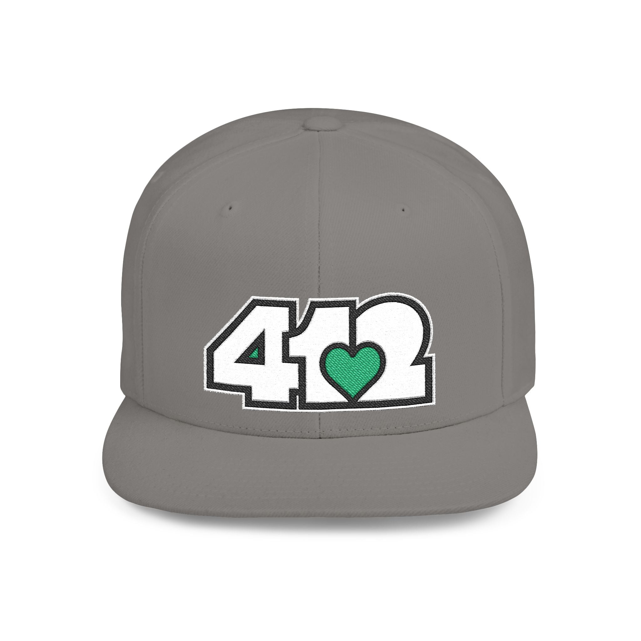 Pittsburgh 412 White & Green Embroidered Flat Bill Snapback Hat