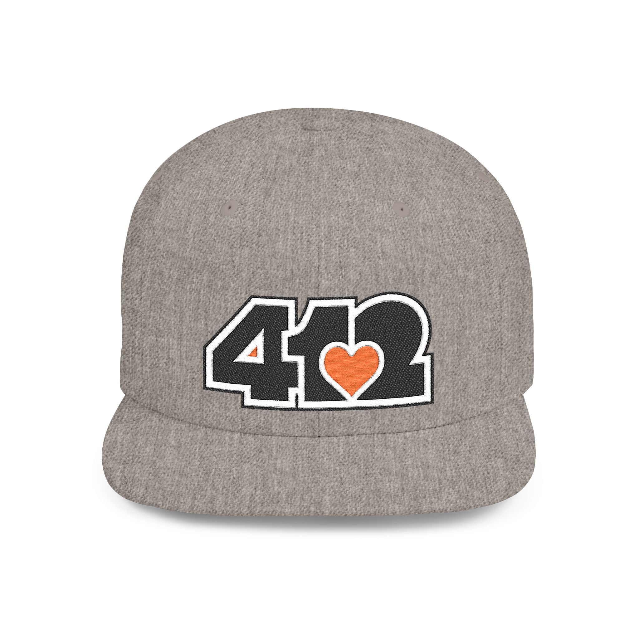 Pittsburgh 412 Black & Orange Embroidered Flat Bill Snapback Hat