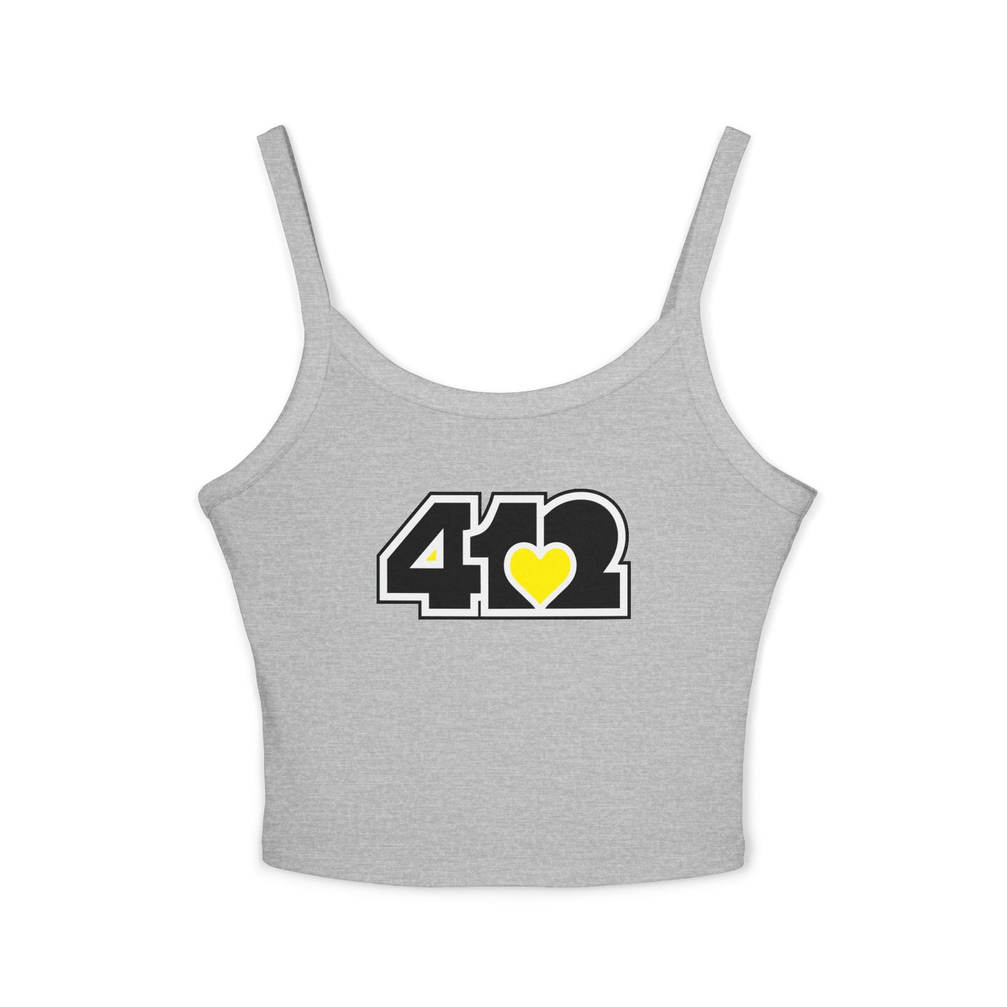 412 Women’s Camisole – Yellow Heart, Black Logo