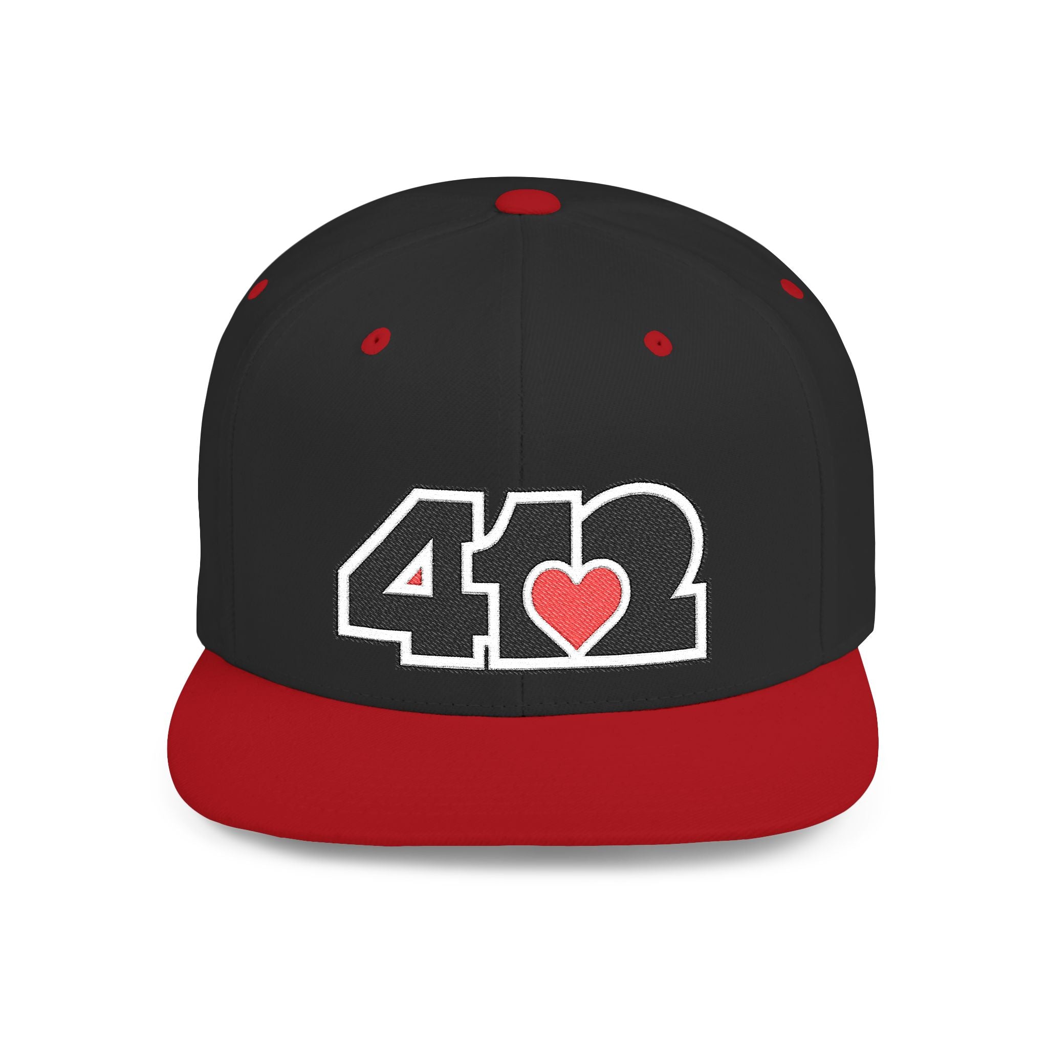 Pittsburgh 412 Black & Red Embroidered Flat Bill Snapback Hat