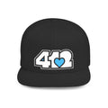 Pittsburgh 412 White & Blue Embroidered Flat Bill Snapback Hat
