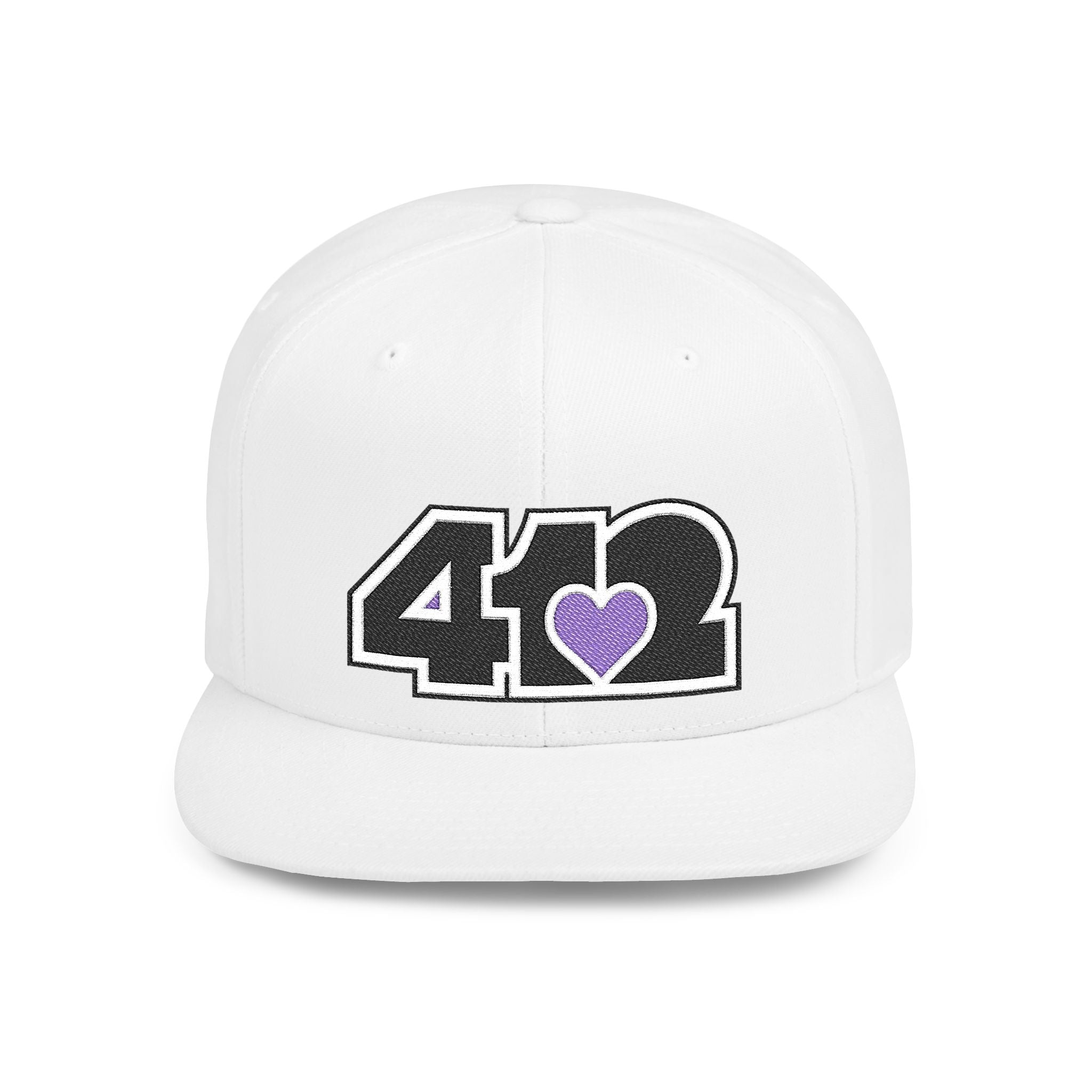 Pittsburgh 412 Black & Purple Embroidered Flat Bill Snapback Hat