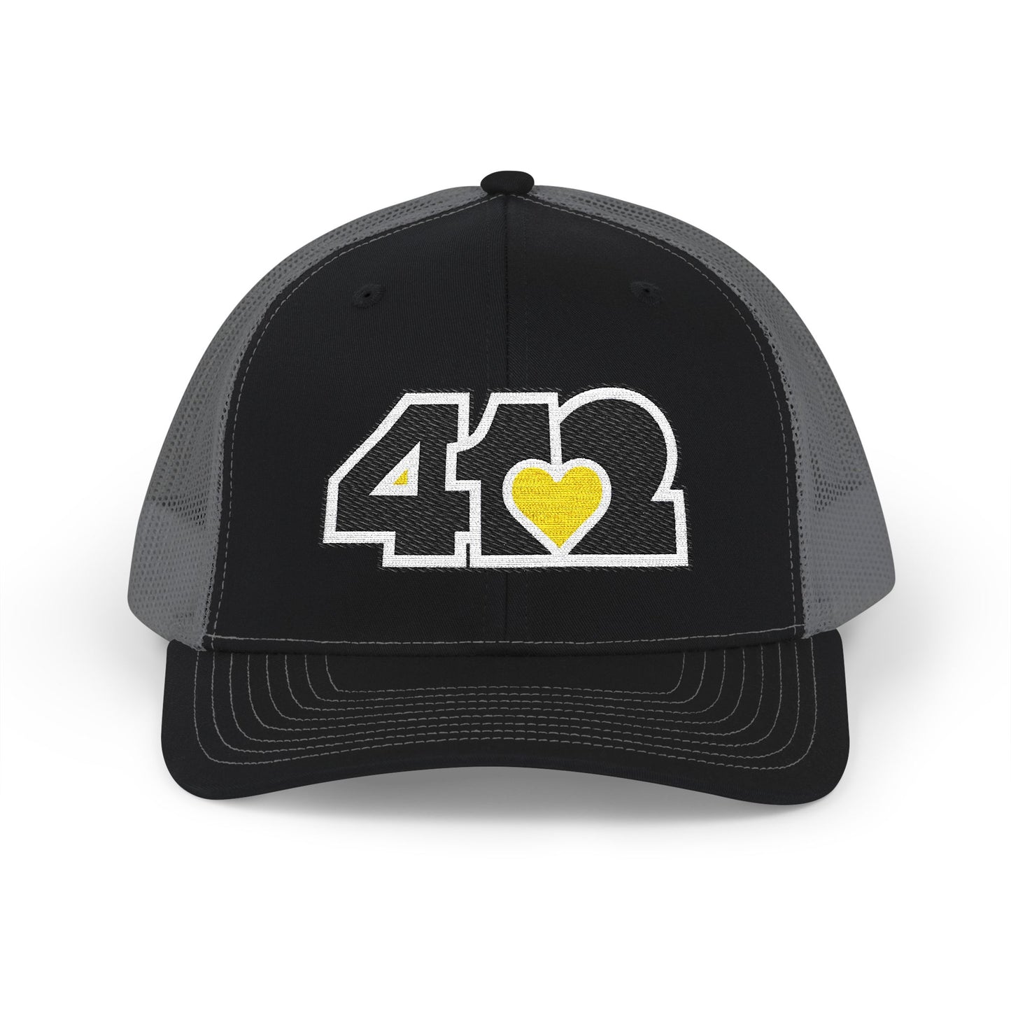 412 Snapback Crown – Embroidered Yellow Heart, Black Logo