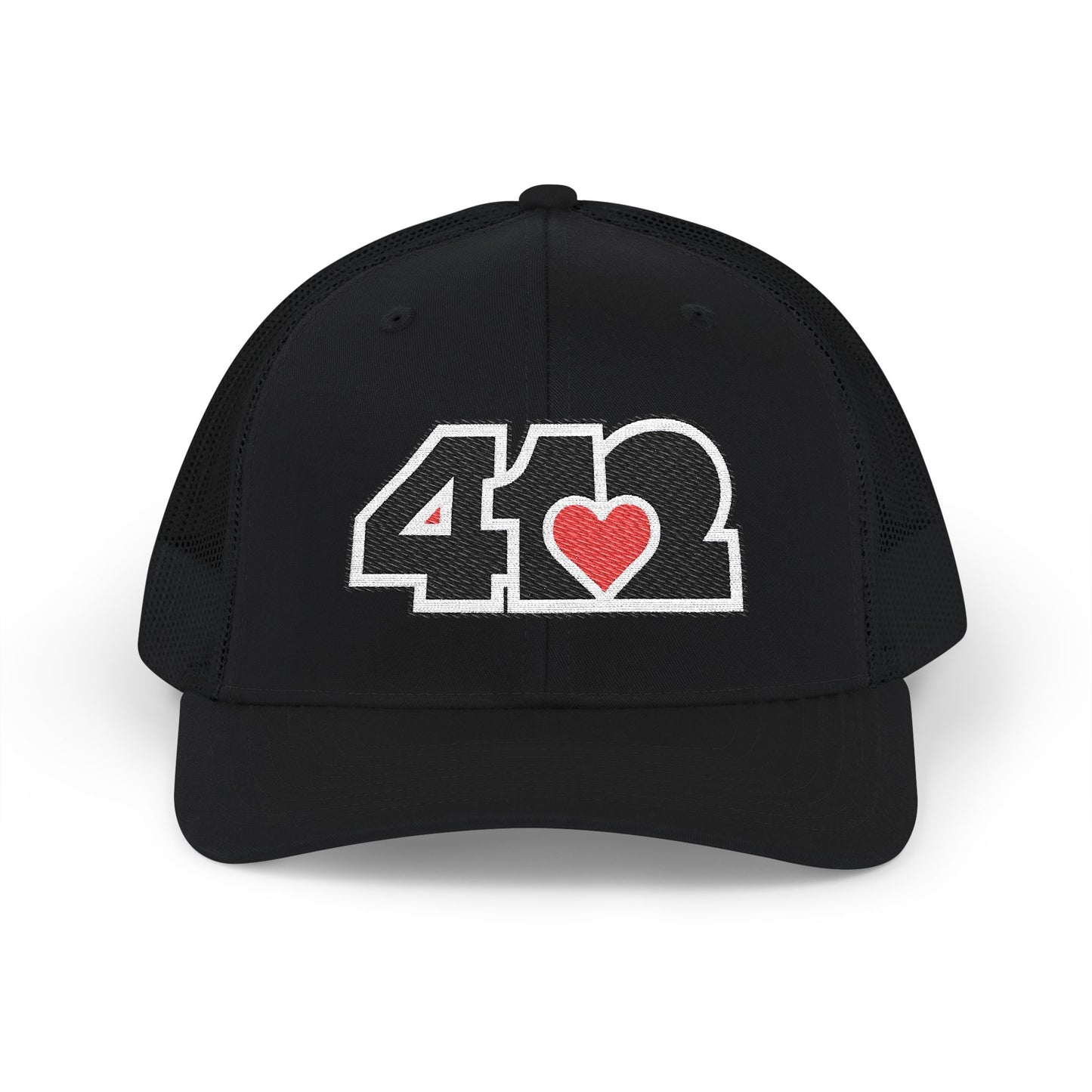 412 Snapback Crown – Embroidered Red Heart, Black Logo