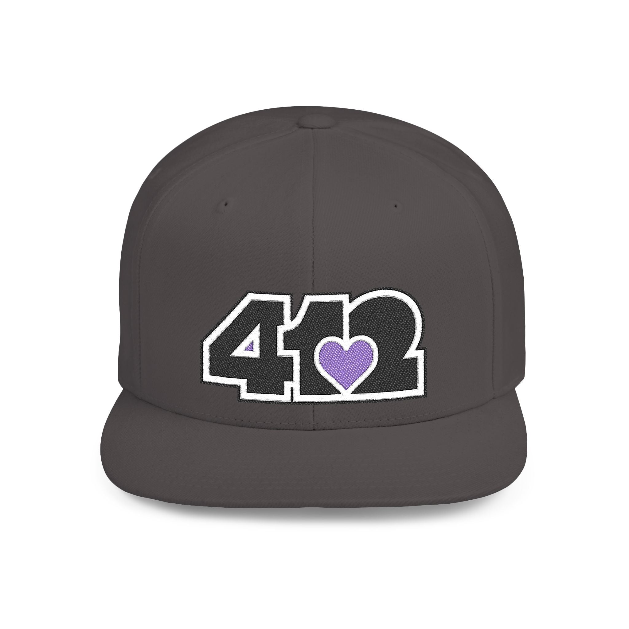 Pittsburgh 412 Black & Purple Embroidered Flat Bill Snapback Hat