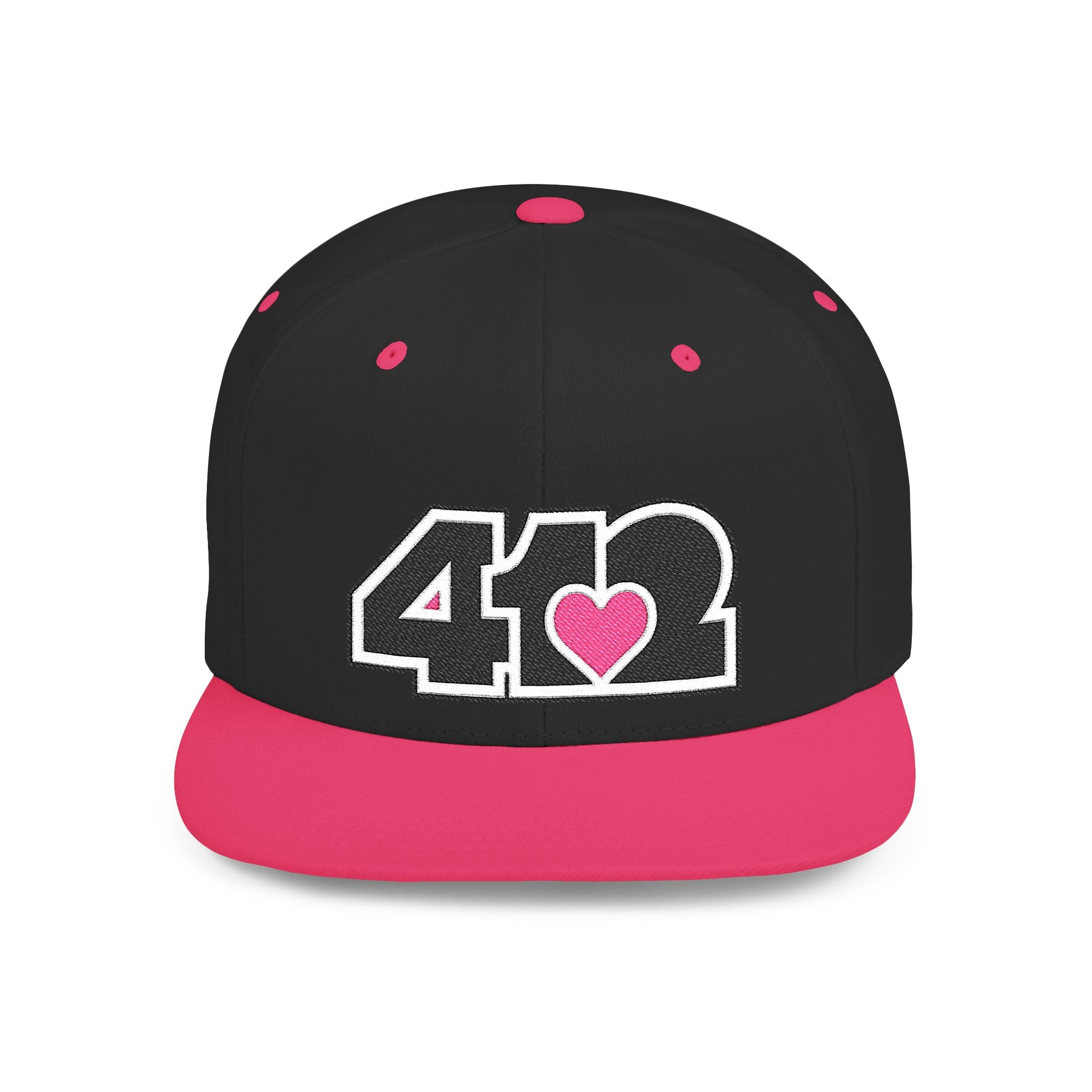 Pittsburgh 412 Black & Pink Embroidered Flat Bill Snapback Hat