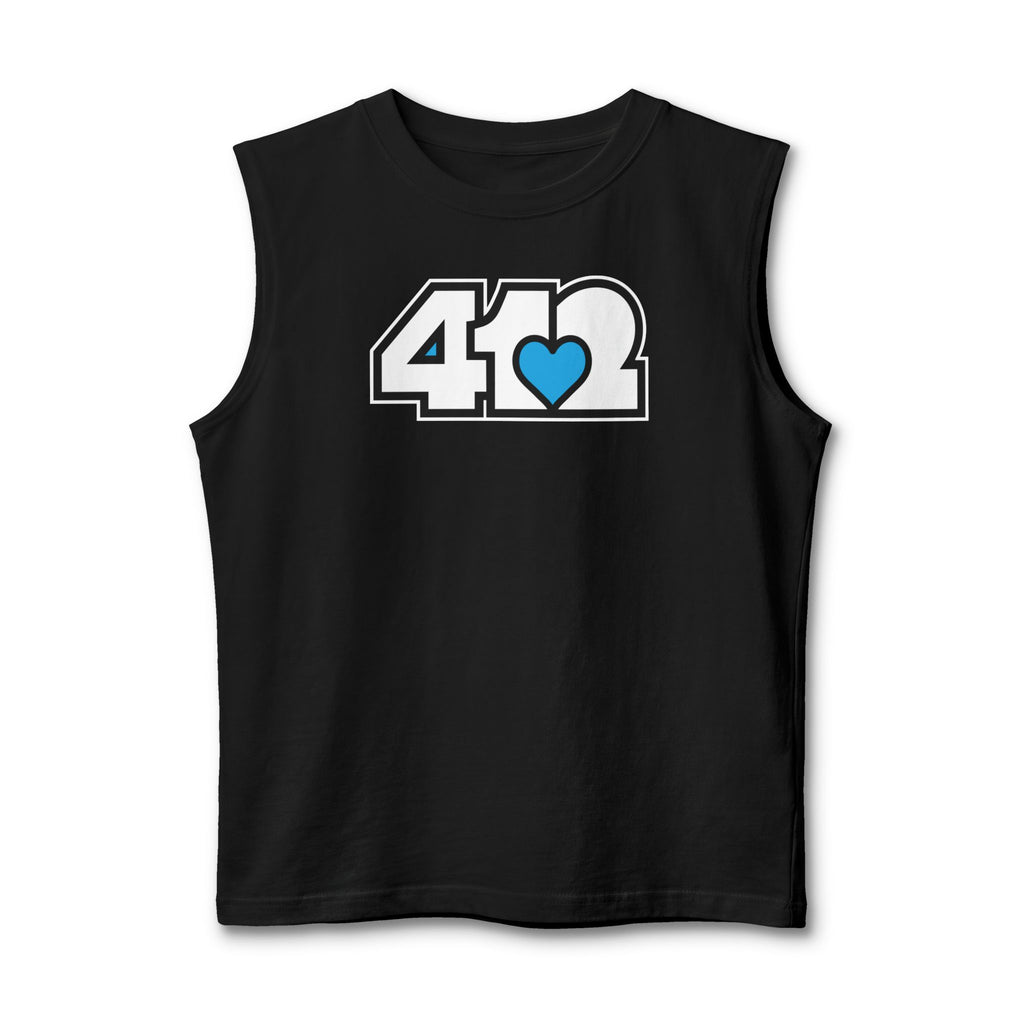 Pittsburgh Sleeveless Tee | Signature White Blue 412 | 4OneLove2