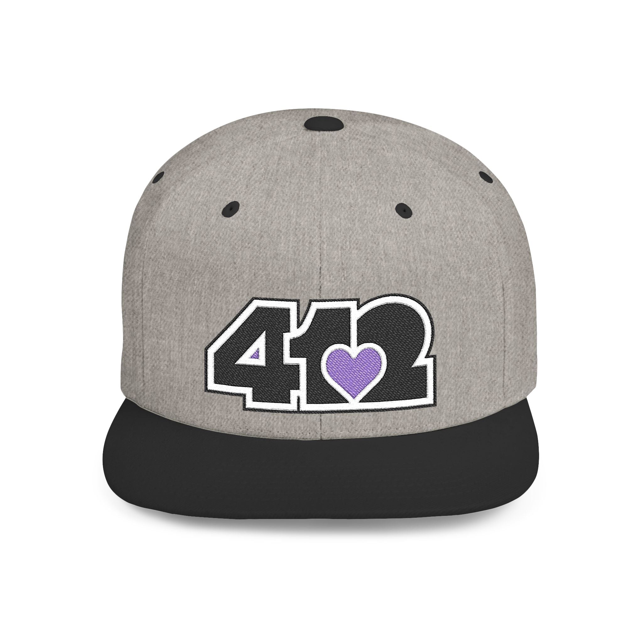 Pittsburgh 412 Black & Purple Embroidered Flat Bill Snapback Hat