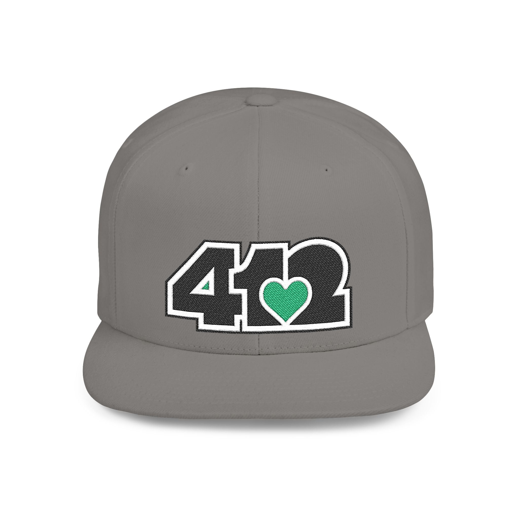 Pittsburgh 412 Black & Green Embroidered Flat Bill Snapback Hat