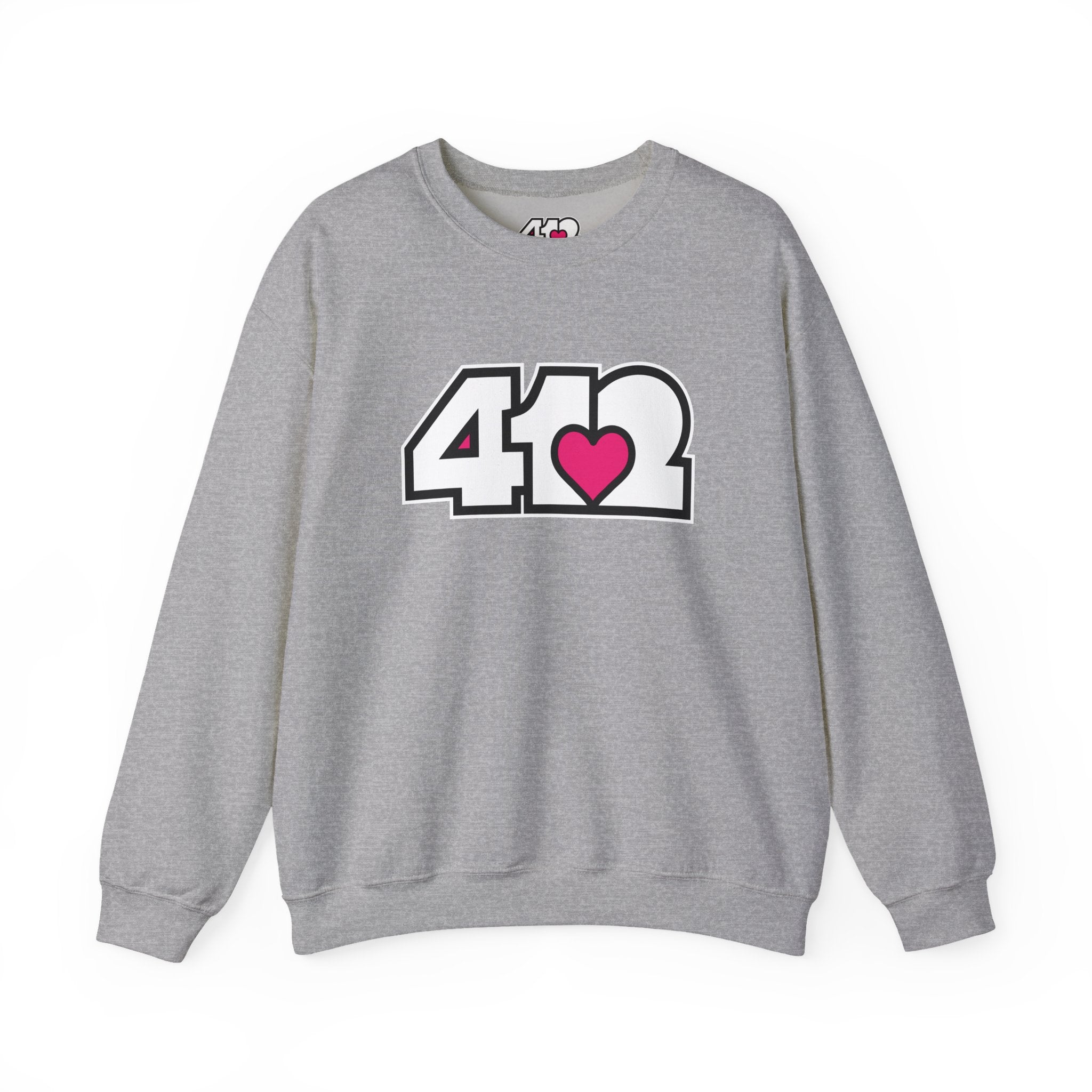 Pittsburgh Signature White Pink 412 Unisex Crewneck Sweatshirt