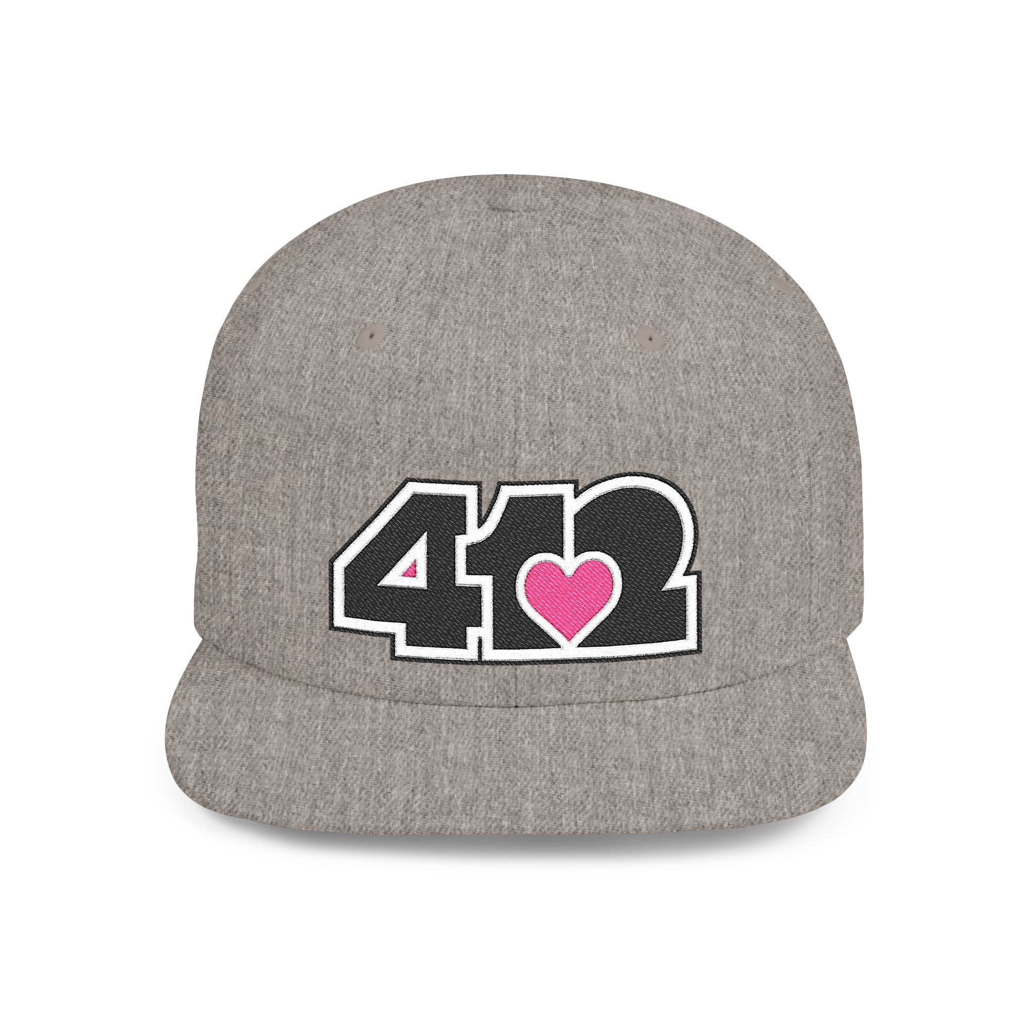 Pittsburgh 412 Black & Pink Embroidered Flat Bill Snapback Hat