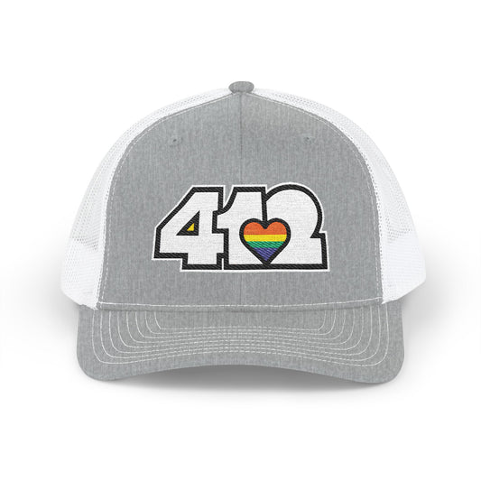 Rainbow Heart Embroidered Snapback Cap