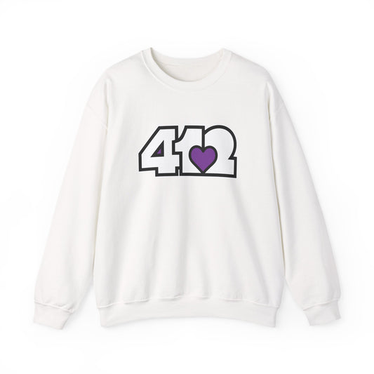 412 Crew Neck Sweatshirt  - Purple Heart, White Logo