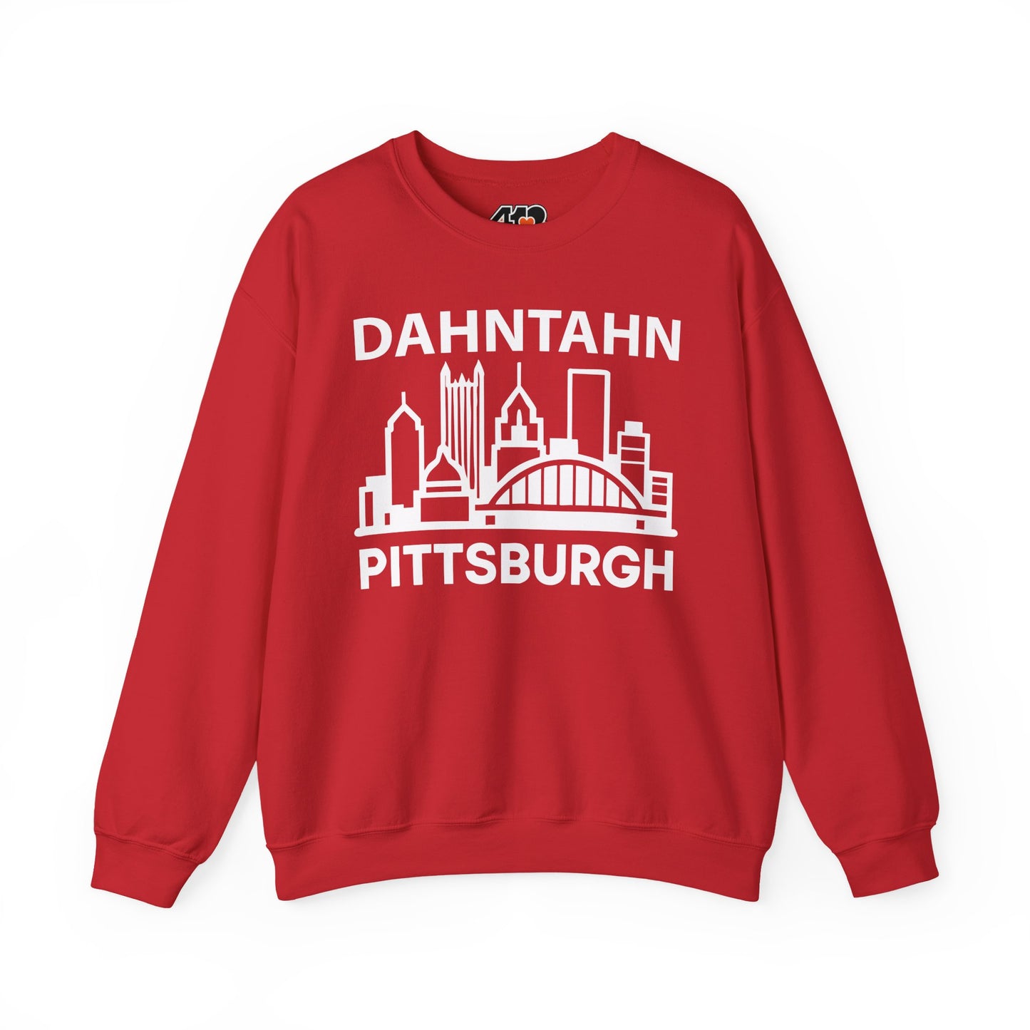Dahntahn Pittsburgh Adult Sweatshirt - White Logo