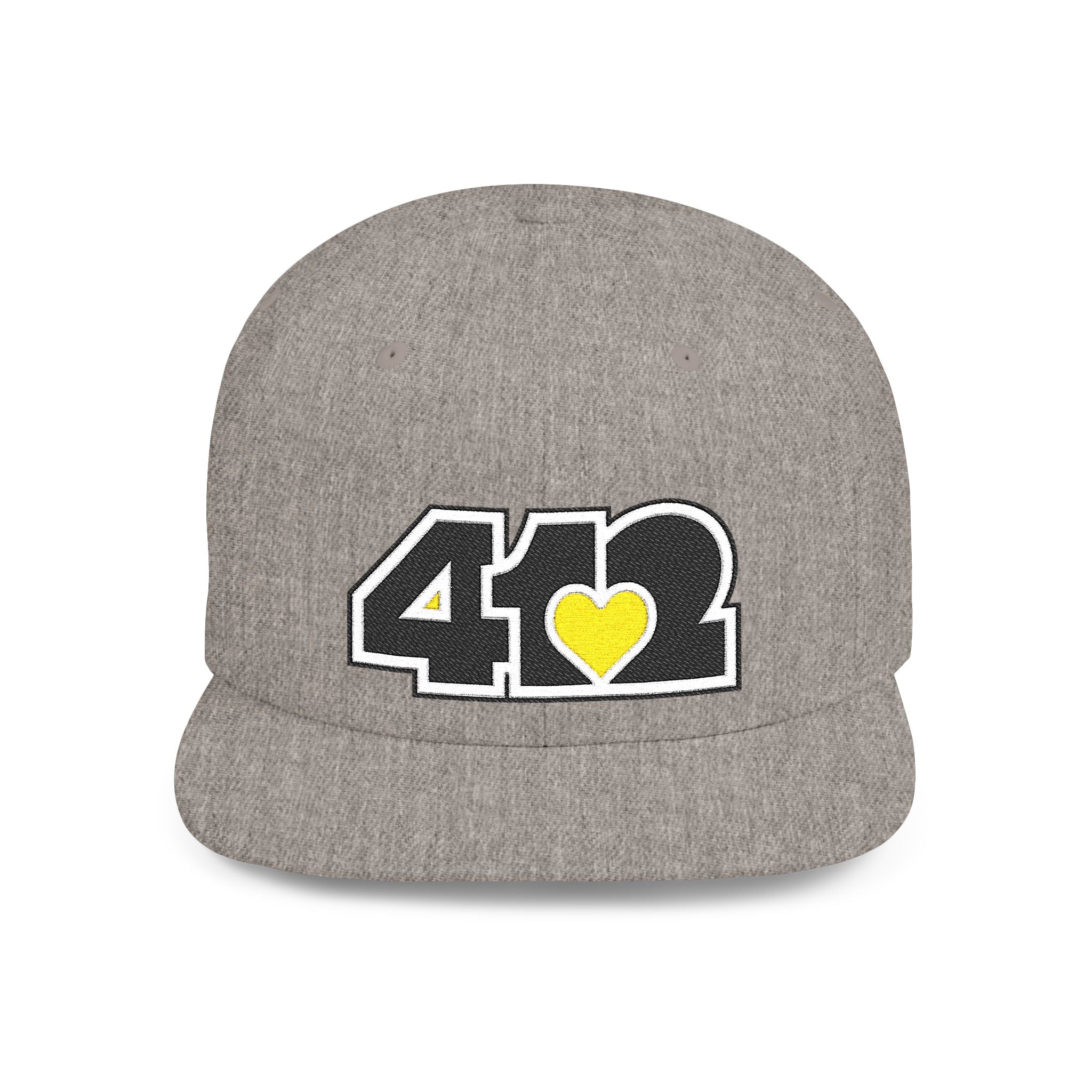 Pittsburgh 412 Black & Yellow Embroidered Flat Bill Snapback Hat