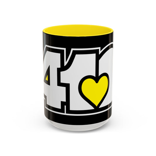 412 Collectible Mug - Yellow Heart, White Logo