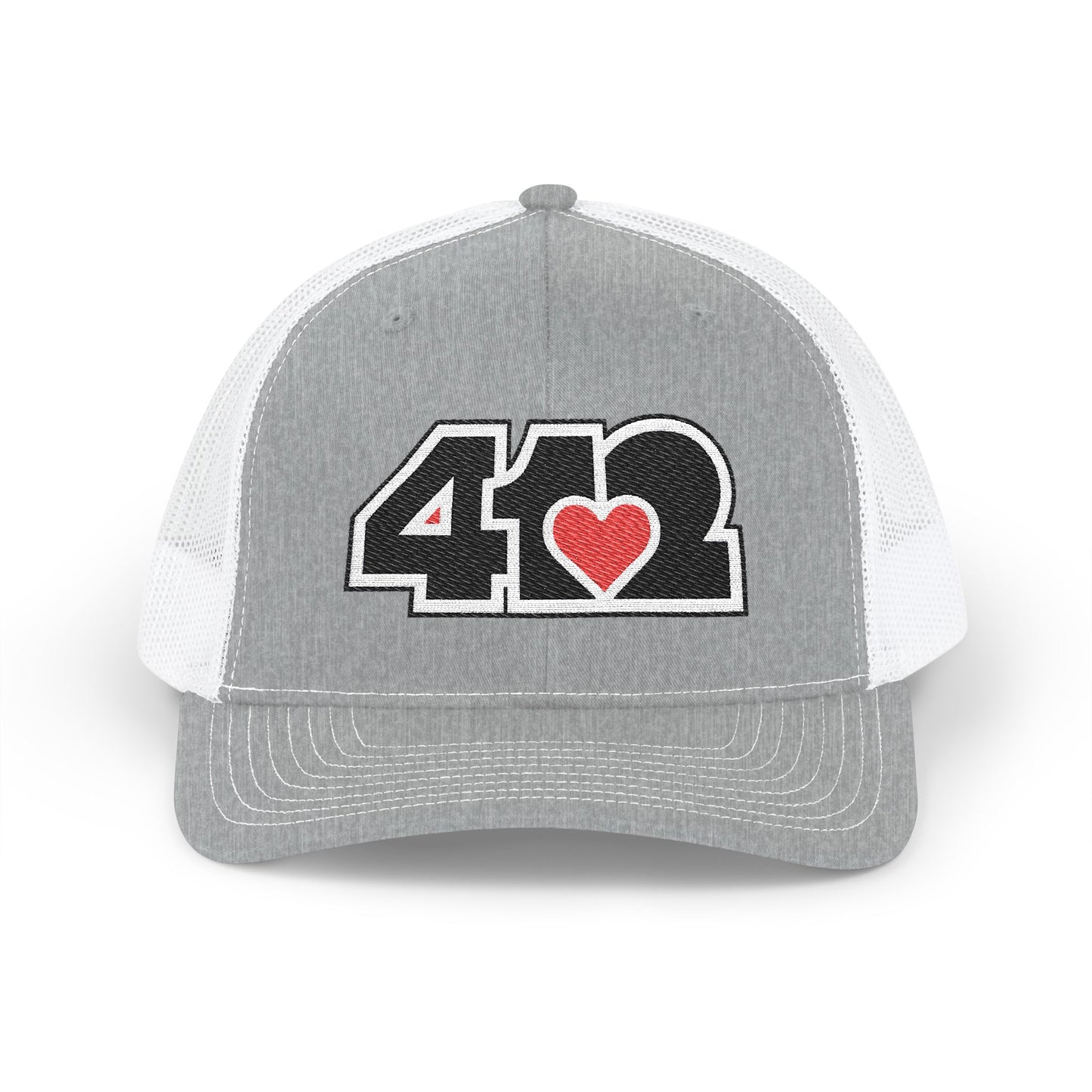 412 Snapback Crown – Embroidered Red Heart, Black Logo