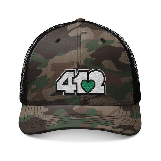 412 Camo Crown - Green & White Logo