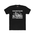 Dahntahn Pittsburgh T-Shirt | White Logo. Apparel Color: Solid Black. Tailored fit T-Shirt with breathable cotton fabric, and classic neckline.