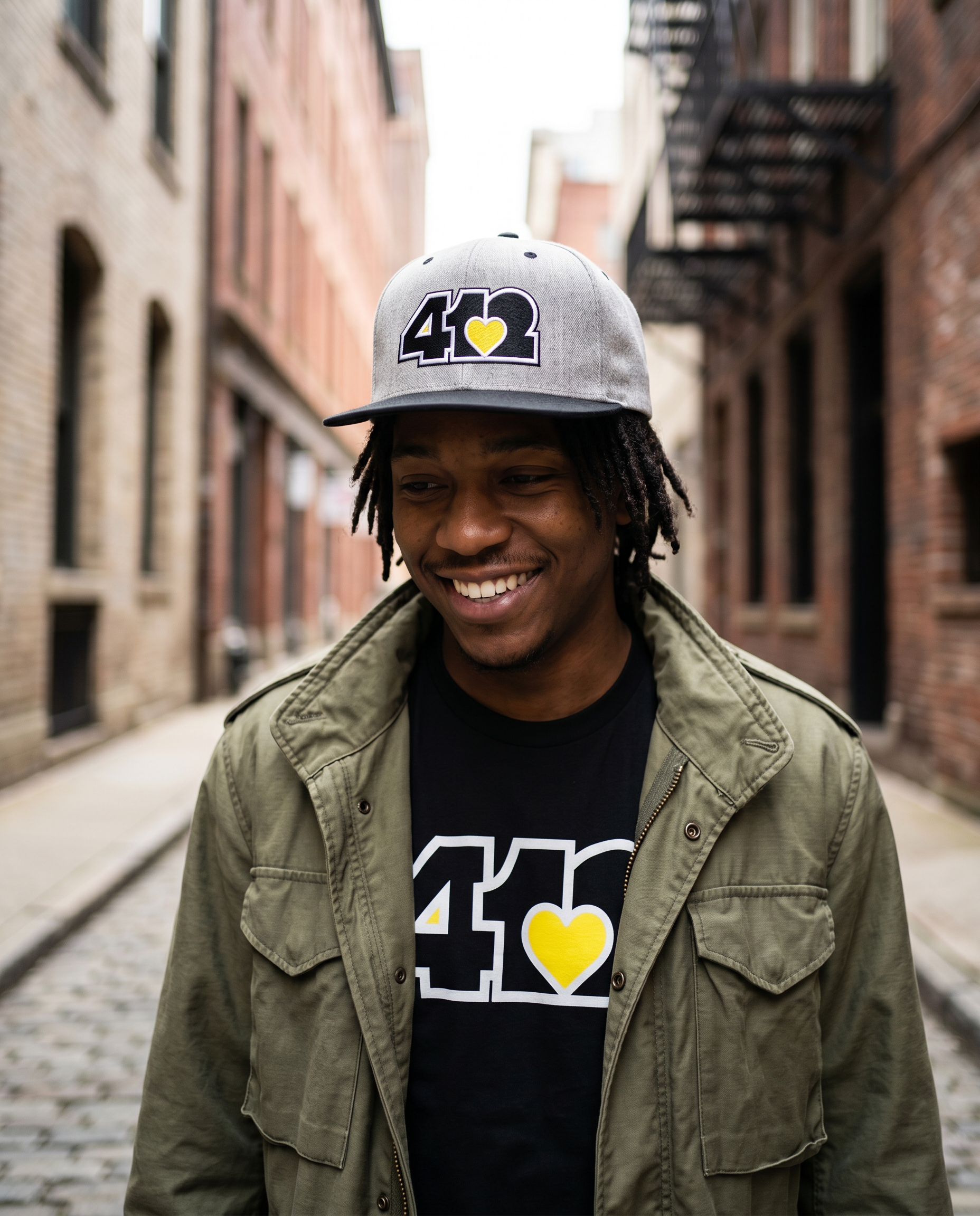Pittsburgh 412 Black & Yellow Embroidered Flat Bill Snapback Hat