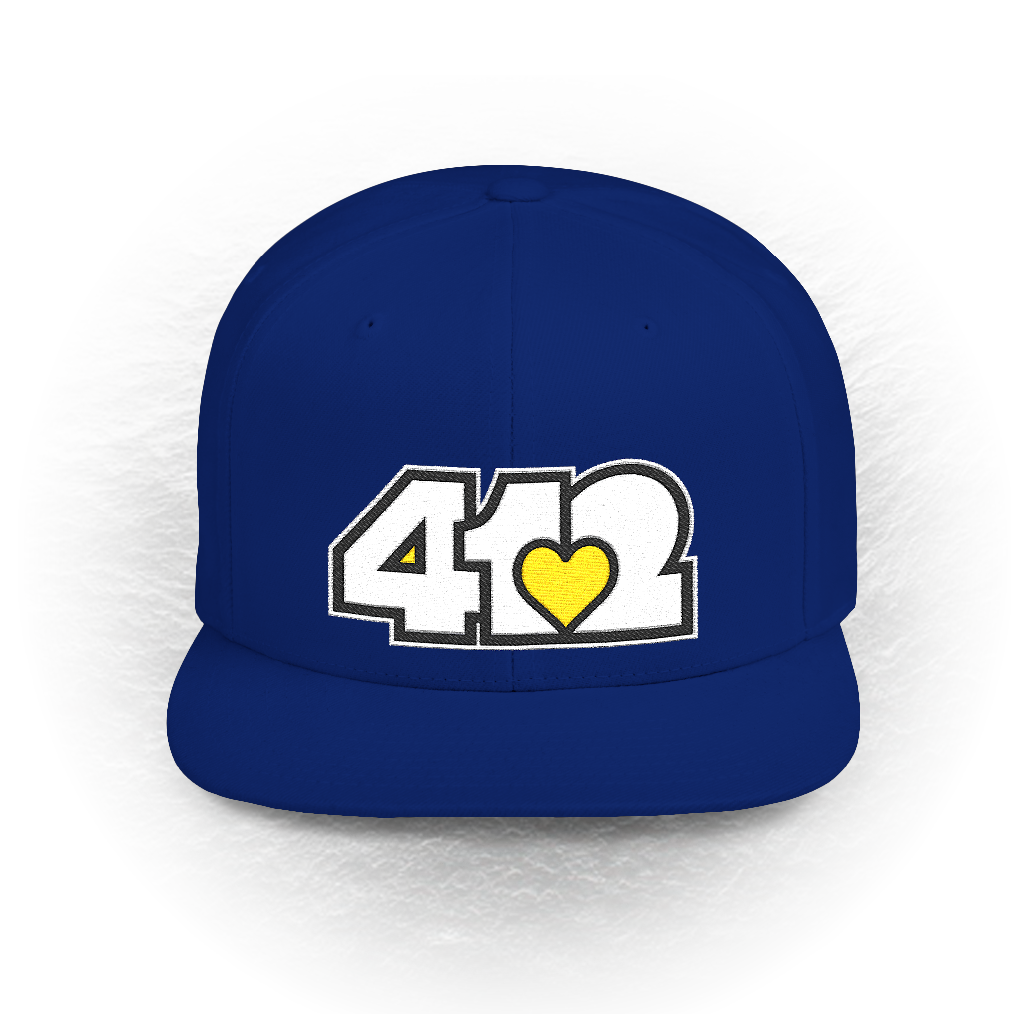 Pittsburgh 412 White & Yellow Embroidered Flat Bill Snapback Hat