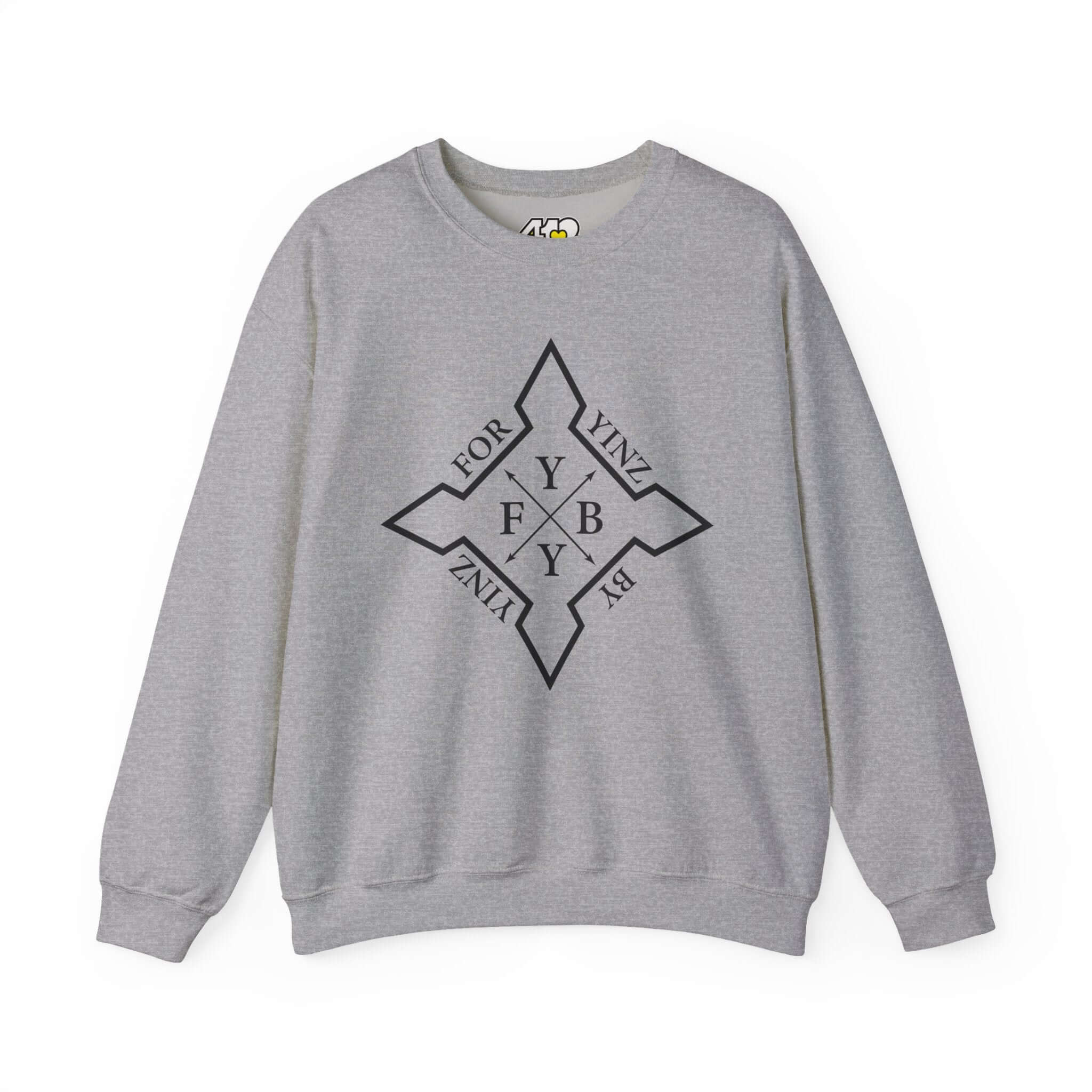For YINZ By YINZ Sweatshirt | Black Logo. Apparel Color: Sport Grey. A blend of 50% cotton and 50% polyester for cozy durability. With an Elastic ribbed collar, and Double-needle stitching.