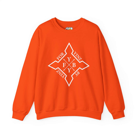 For YINZ By YINZ Sweatshirt | White Logo. Apparel Color: Orange. A blend of 50% cotton and 50% polyester for cozy durability. With an Elastic ribbed collar, and Double-needle stitching.