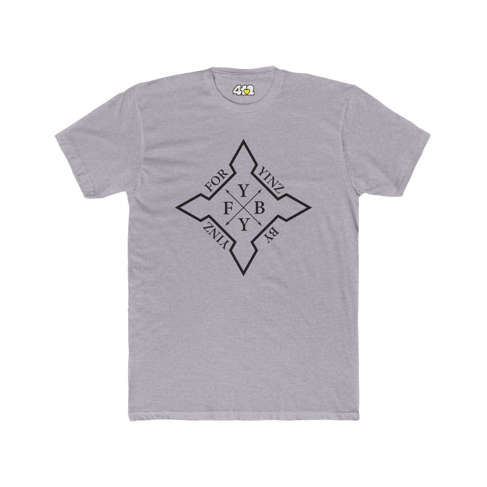 For YINZ By YINZ T-Shirt | Black Logo. Apparel Color: Heather Grey. Tailored fit T-Shirt with breathable cotton fabric, and classic neckline.
