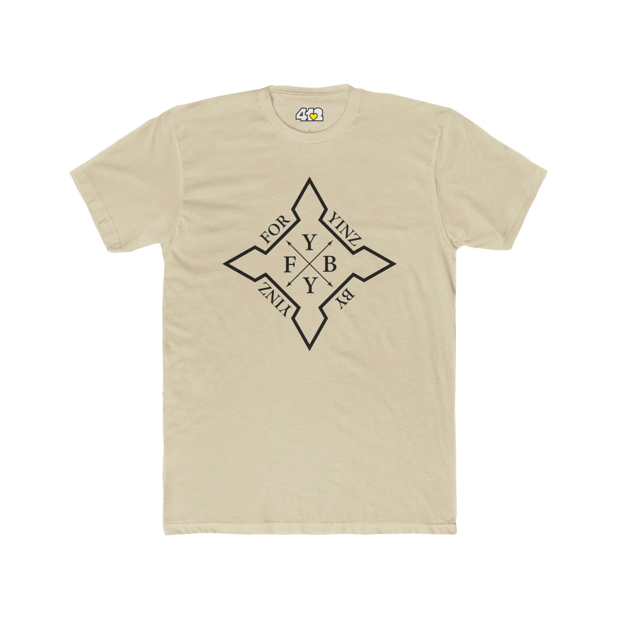 For YINZ By YINZ T-Shirt | Black Logo. Apparel Color: Solid Cream. Tailored fit T-Shirt with breathable cotton fabric, and classic neckline.