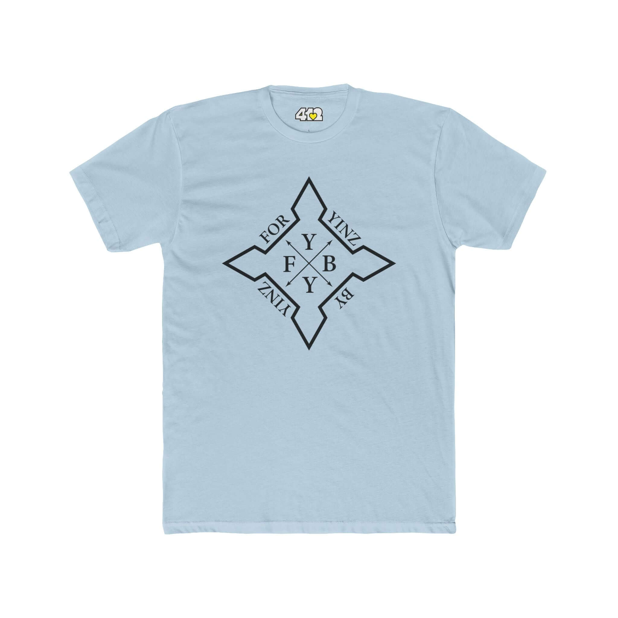 For YINZ By YINZ T-Shirt | Black Logo. Apparel Color: Solid Light Blue. Tailored fit T-Shirt with breathable cotton fabric, and classic neckline.