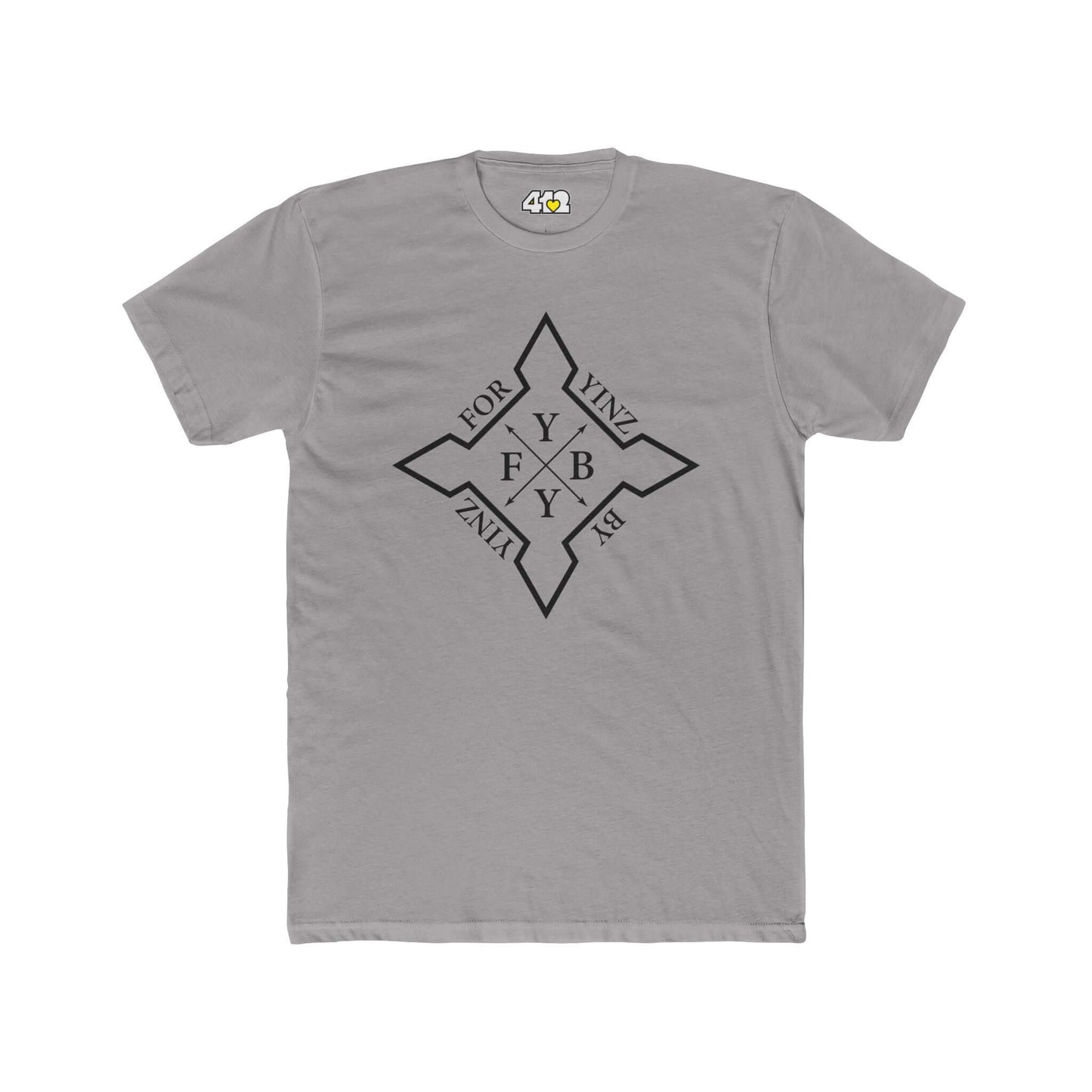For YINZ By YINZ T-Shirt | Black Logo. Apparel Color: Solid Light Grey. Tailored fit T-Shirt with breathable cotton fabric, and classic neckline.