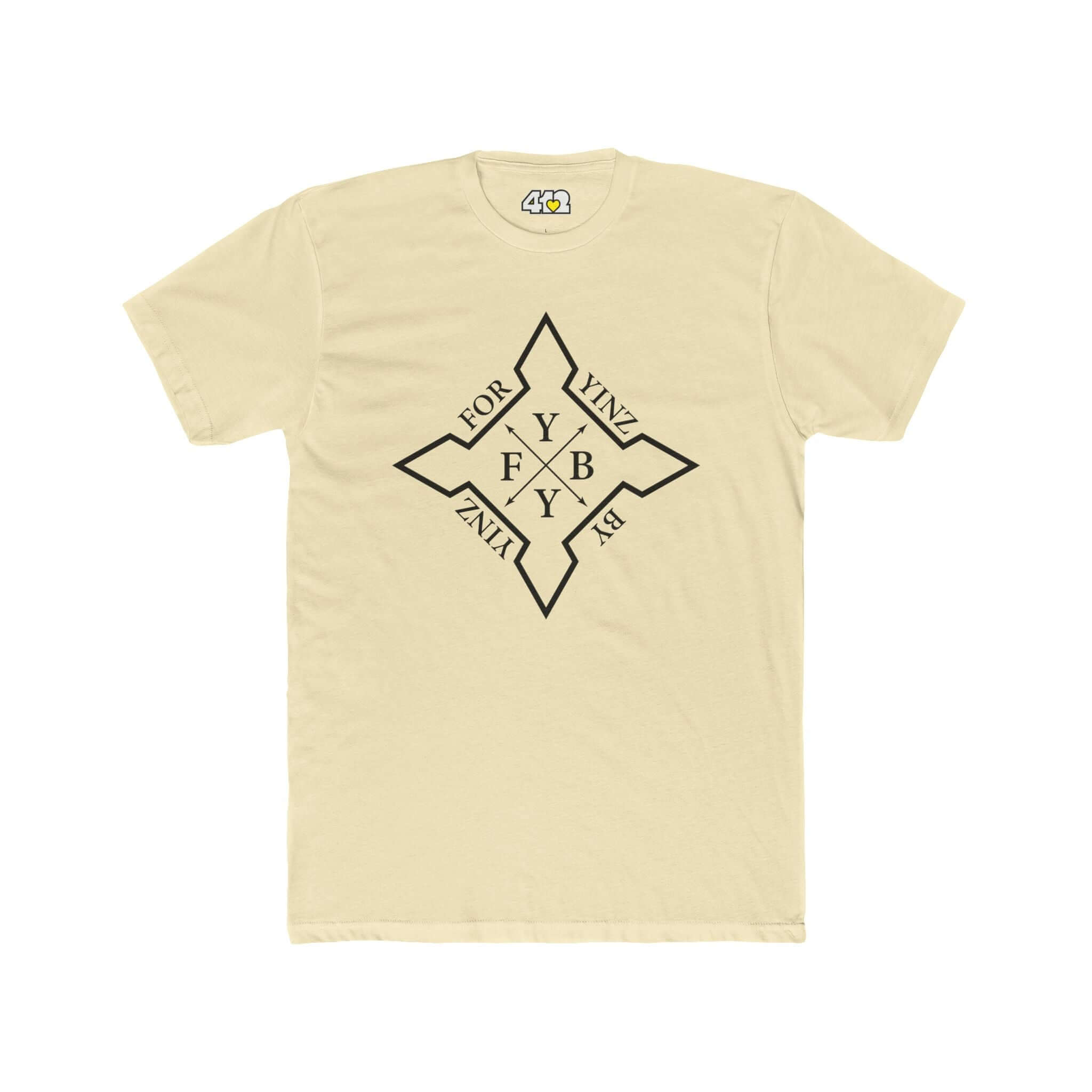 For YINZ By YINZ T-Shirt | Black Logo. Apparel Color: Solid Natural. Tailored fit T-Shirt with breathable cotton fabric, and classic neckline.