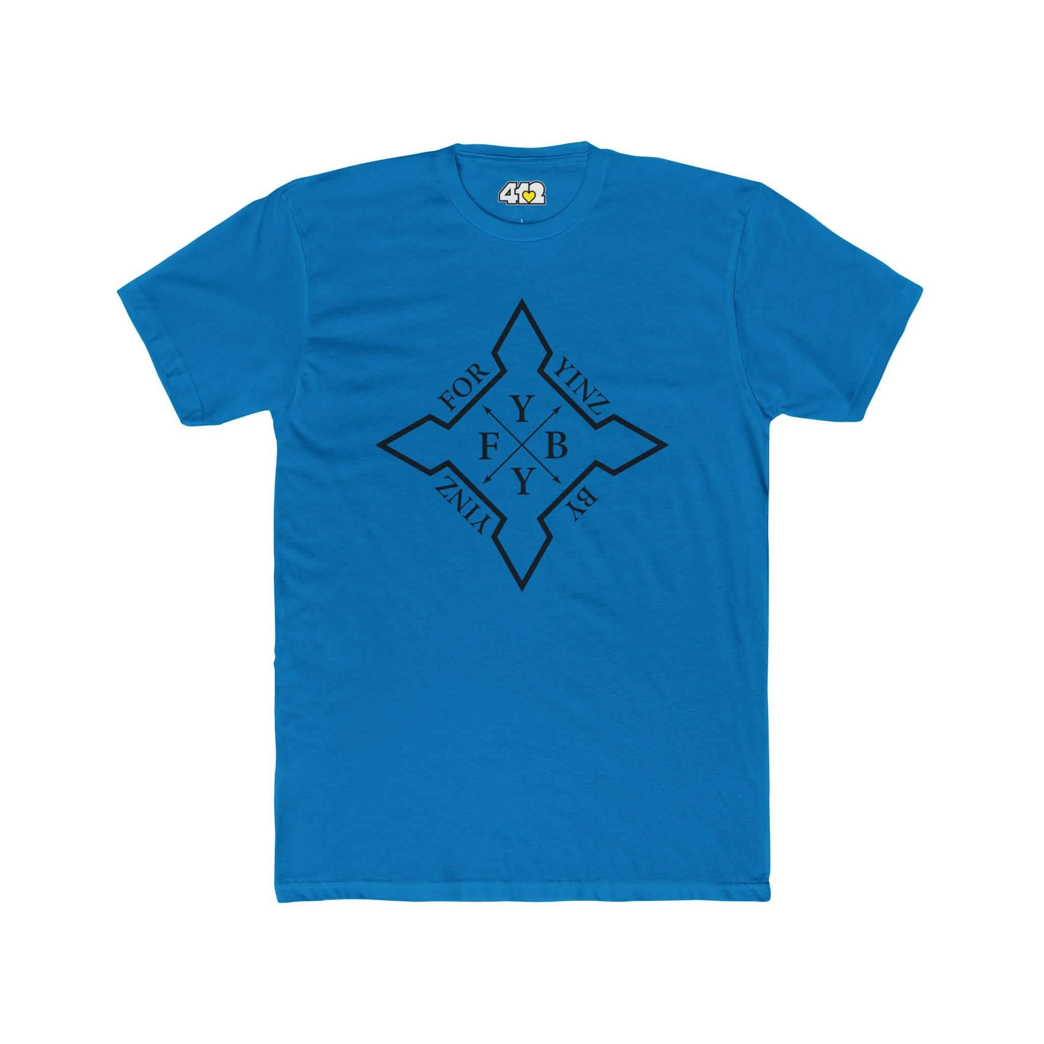 For YINZ By YINZ T-Shirt | Black Logo. Apparel Color: Solid Turquoise. Tailored fit T-Shirt with breathable cotton fabric, and classic neckline.