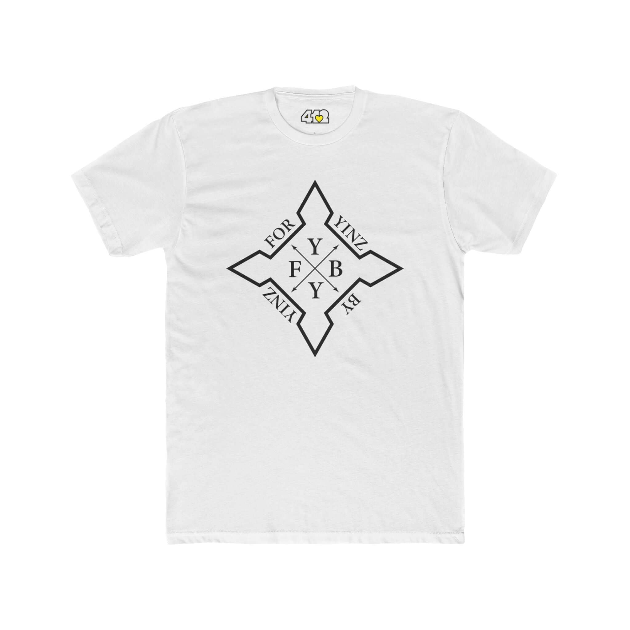 For YINZ By YINZ T-Shirt | Black Logo. Apparel Color: Solid White. Tailored fit T-Shirt with breathable cotton fabric, and classic neckline.