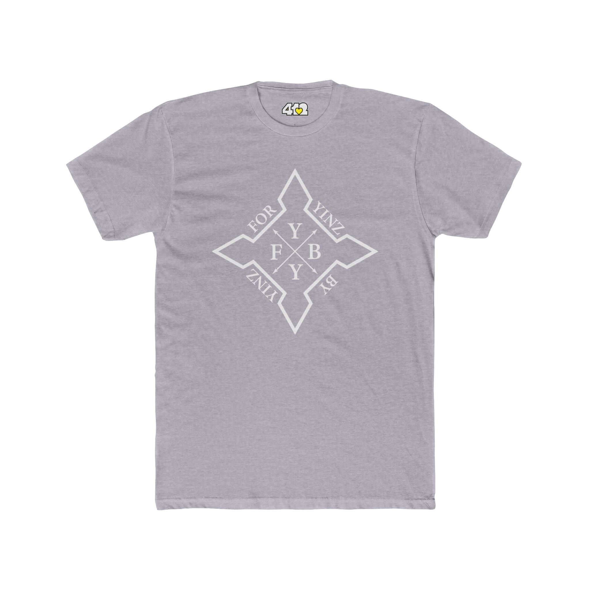 For YINZ By YINZ T-Shirt | White Logo. Apparel Color: Heather Grey. Tailored fit T-Shirt with breathable cotton fabric, and classic neckline.