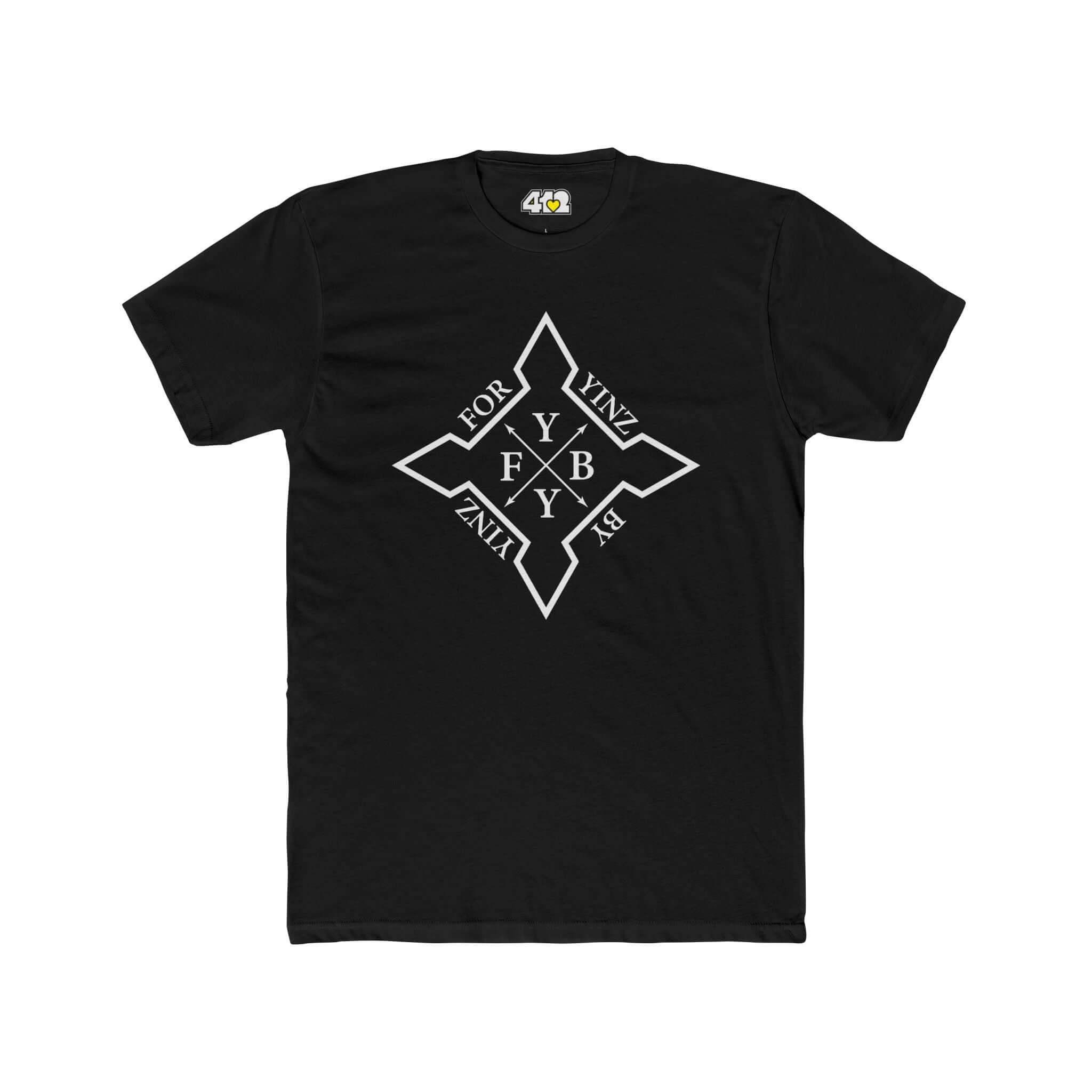 For YINZ By YINZ T-Shirt | White Logo. Apparel Color: Solid Black. Tailored fit T-Shirt with breathable cotton fabric, and classic neckline.