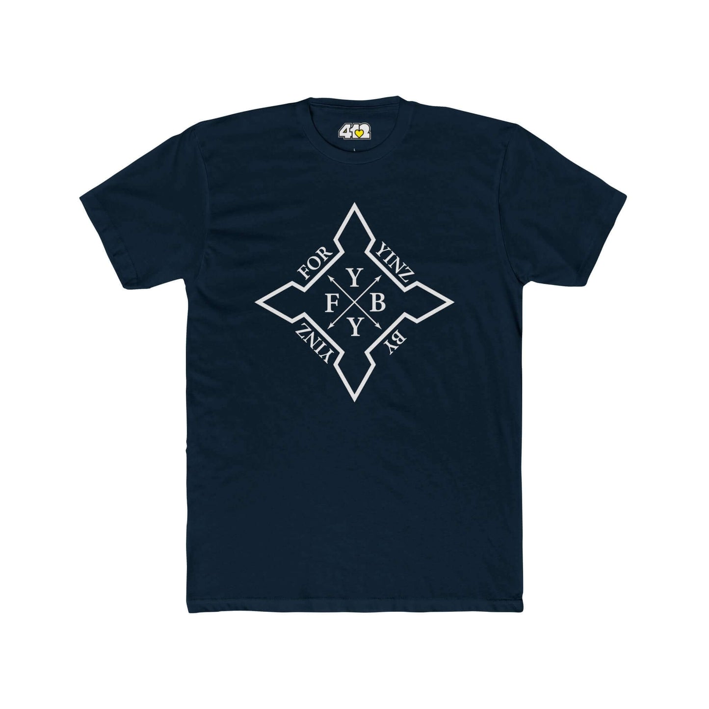 For YINZ By YINZ T-Shirt | White Logo. Apparel Color: Solid Midnight Navy. Tailored fit T-Shirt with breathable cotton fabric, and classic neckline.