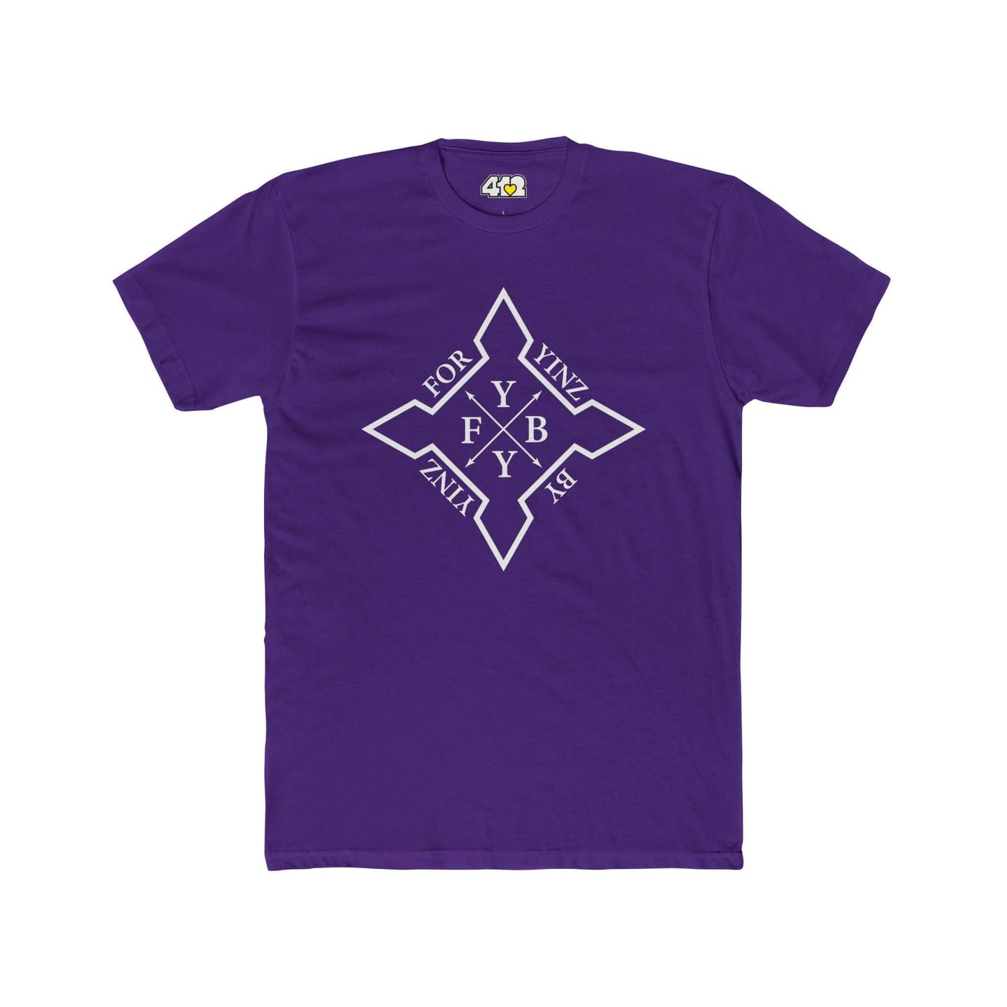 For YINZ By YINZ T-Shirt | White Logo. Apparel Color: Solid Purple Rush. Tailored fit T-Shirt with breathable cotton fabric, and classic neckline.