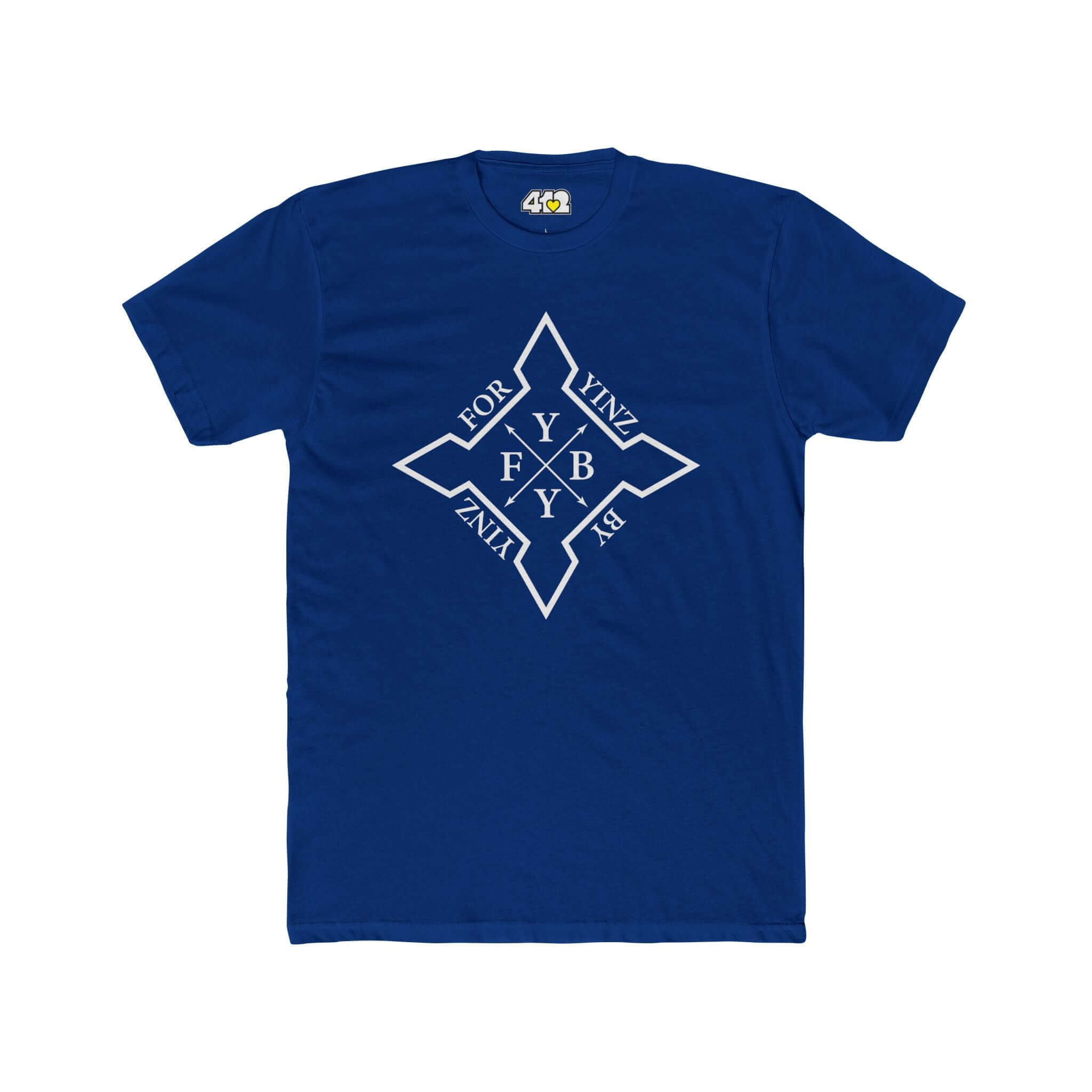 For YINZ By YINZ T-Shirt | White Logo. Apparel Color: Solid Royal. Tailored fit T-Shirt with breathable cotton fabric, and classic neckline.