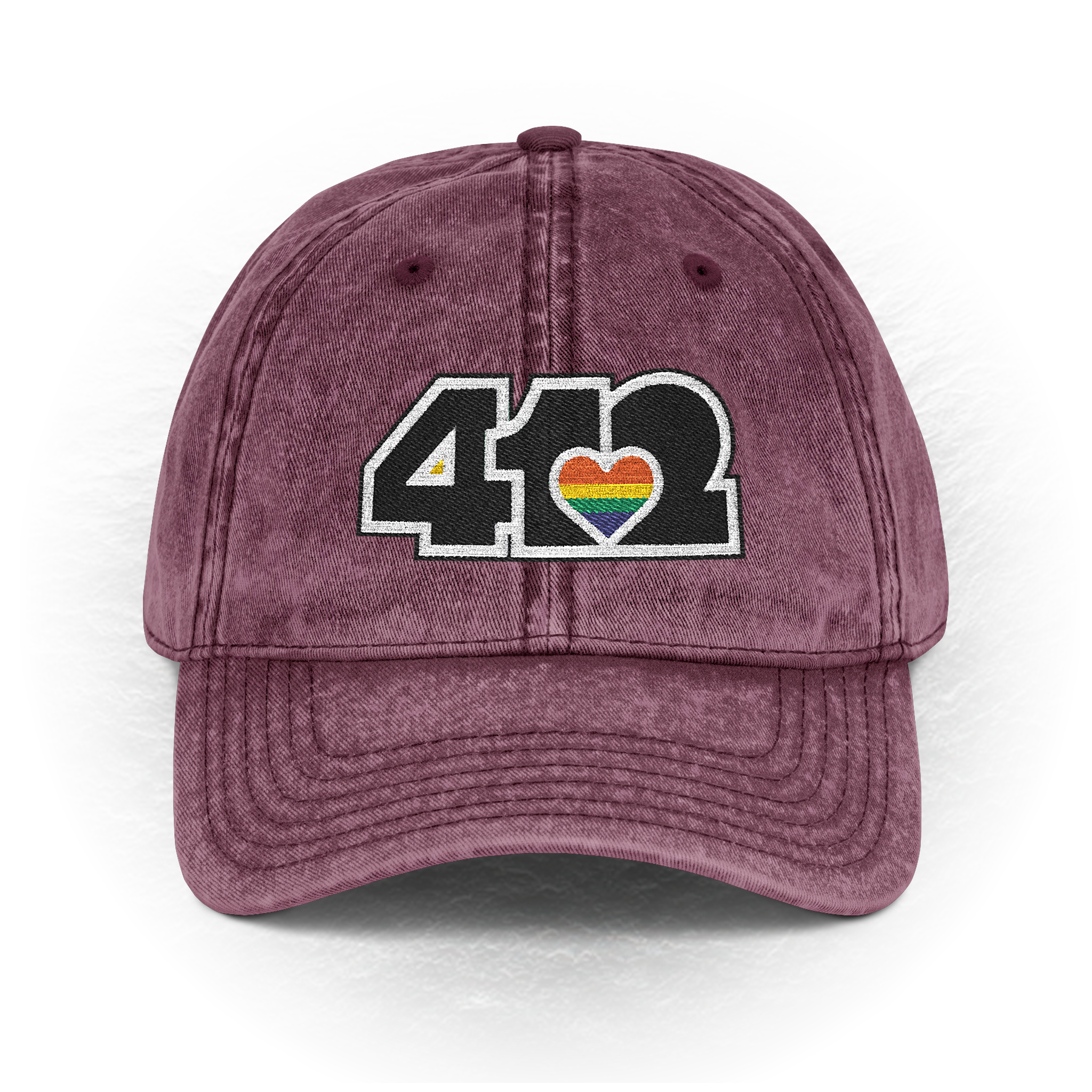 Pittsburgh 412 Black Rainbow Embroidered Dad Hat