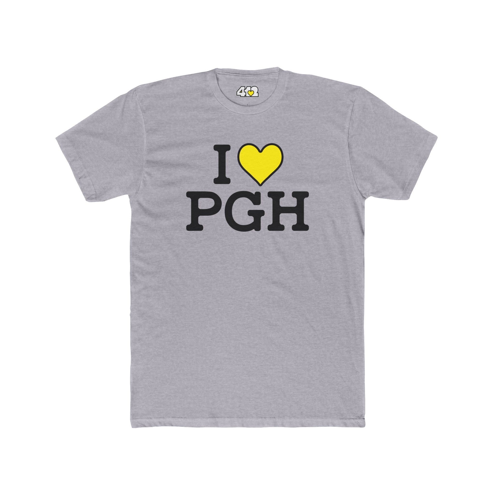 I Heart PGH T-Shirt. Apparel Color: Heather Grey. Tailored fit T-Shirt with breathable cotton fabric, and classic neckline.