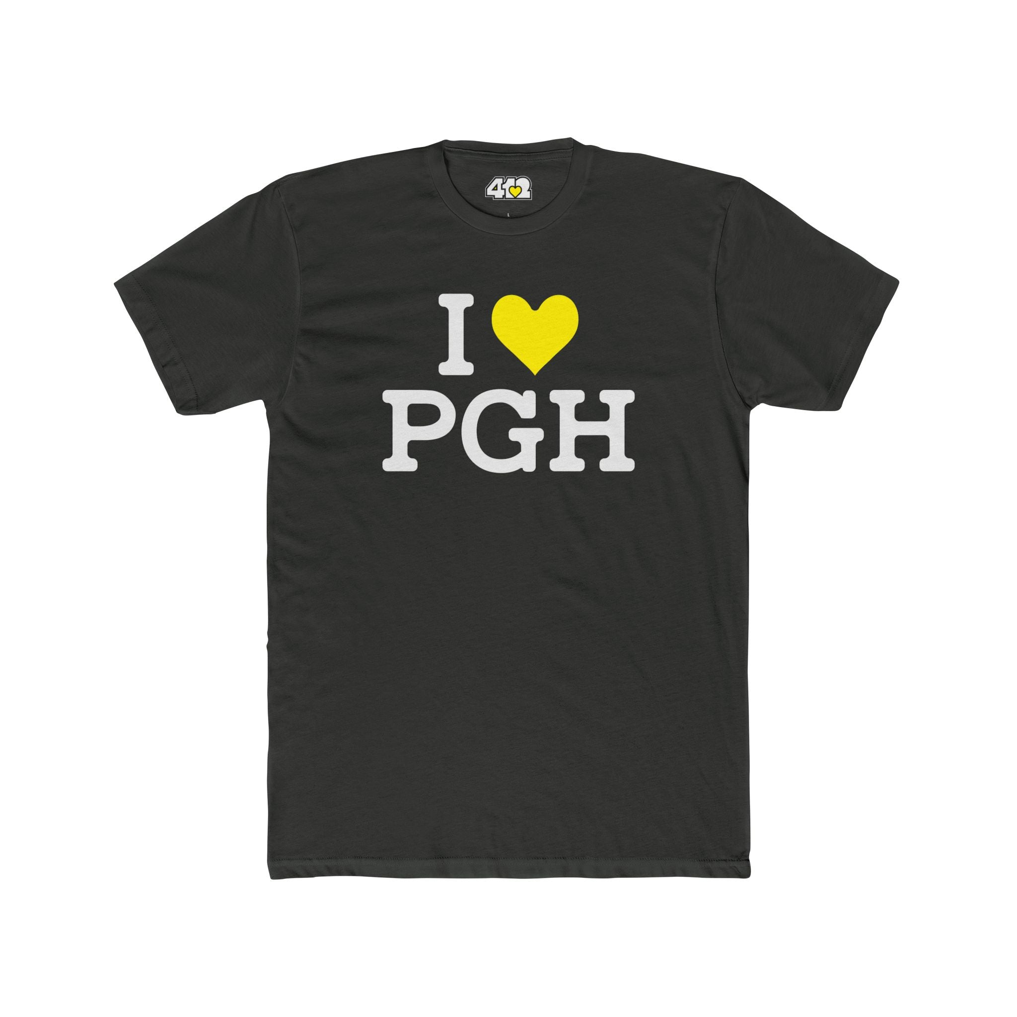 I Heart PGH T-Shirt. Apparel Color: Solid Heavy Metal. Tailored fit T-Shirt with breathable cotton fabric, and classic neckline.