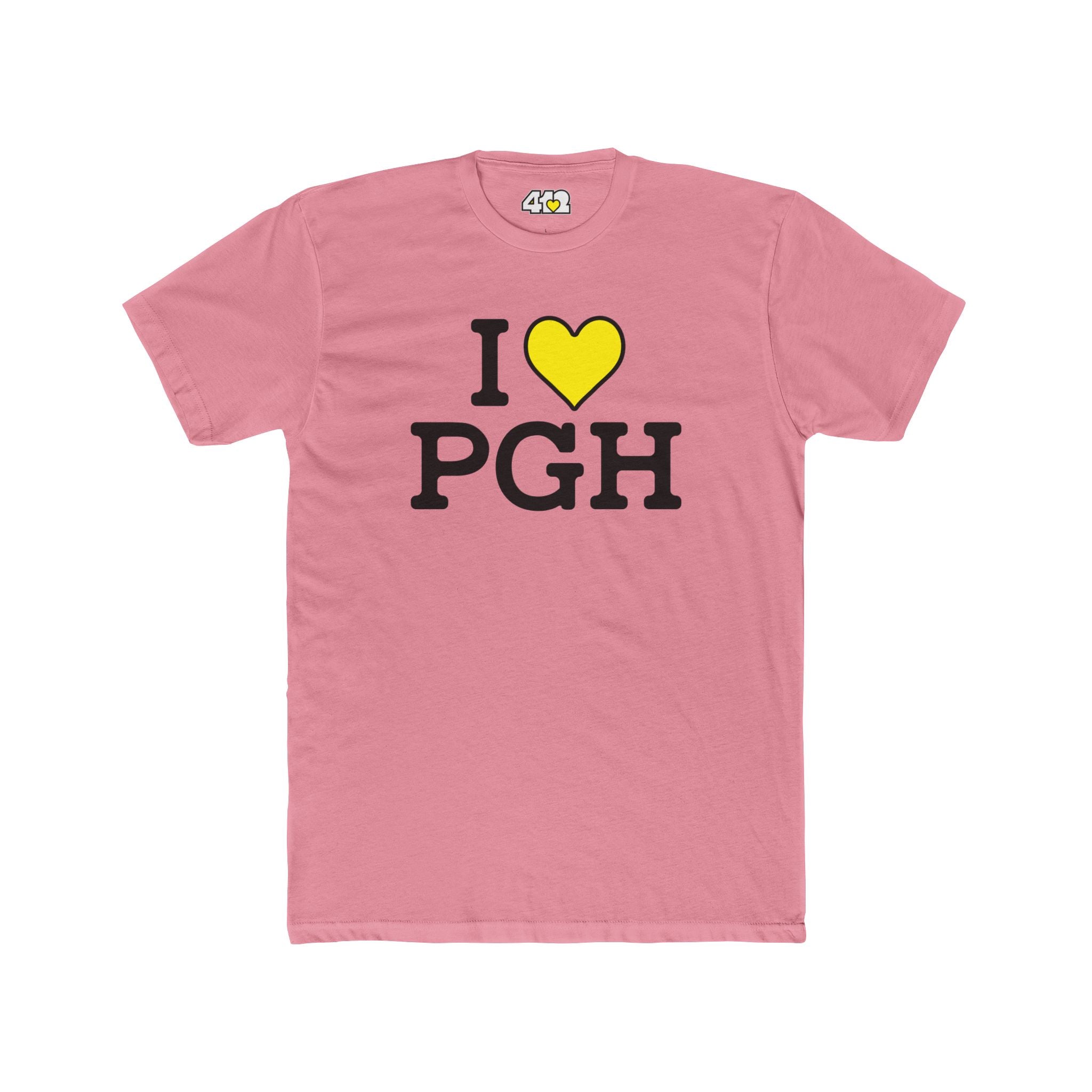 I Heart PGH T-Shirt. Apparel Color: Solid Light Pink. Tailored fit T-Shirt with breathable cotton fabric, and classic neckline.